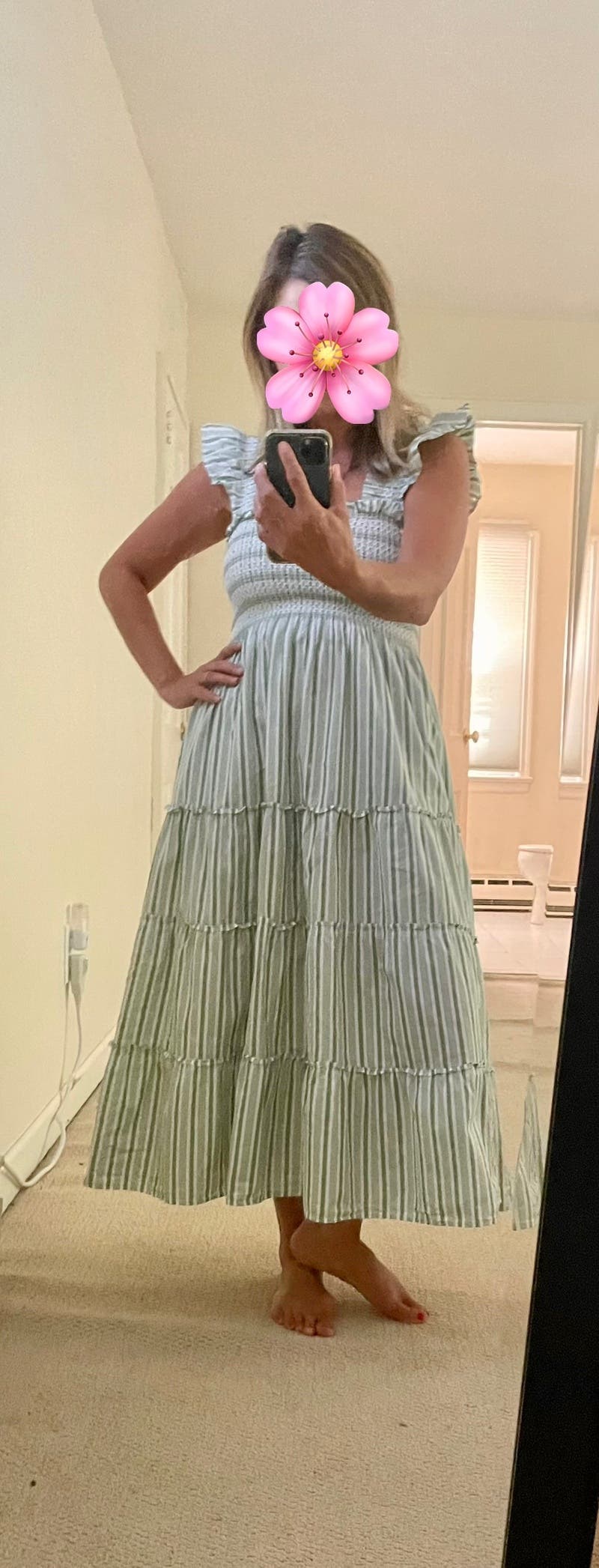Green Stripe Ellie Nap Dress by Hill House Home | Rent the