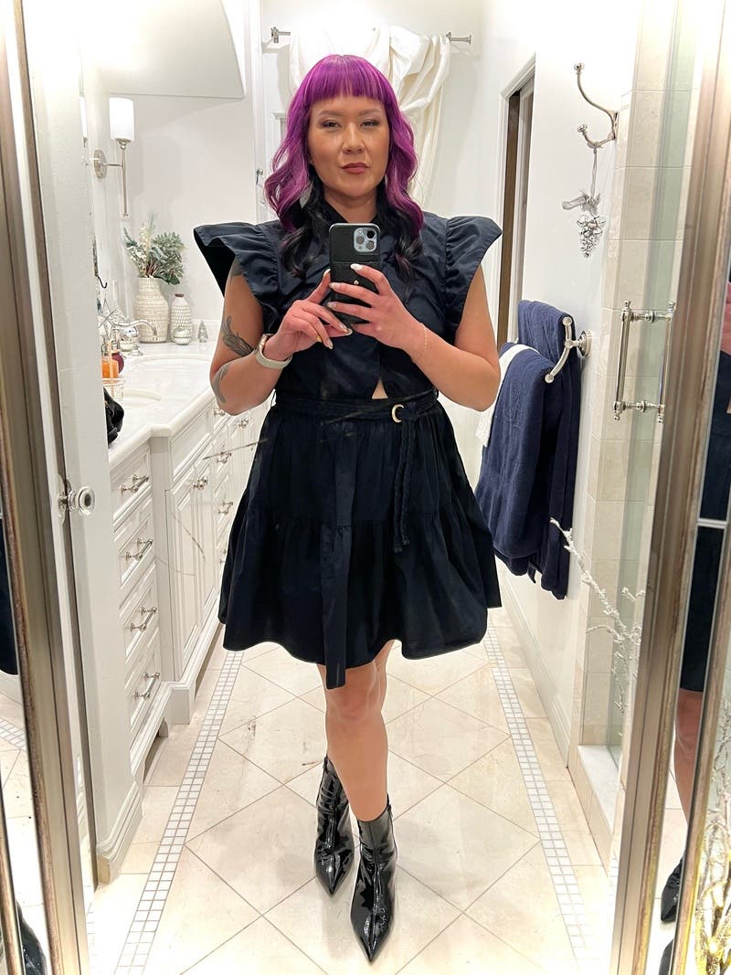 Black Finn Ruffle Wrap Dress by Derek Lam 10 Crosby | Rent the Runway