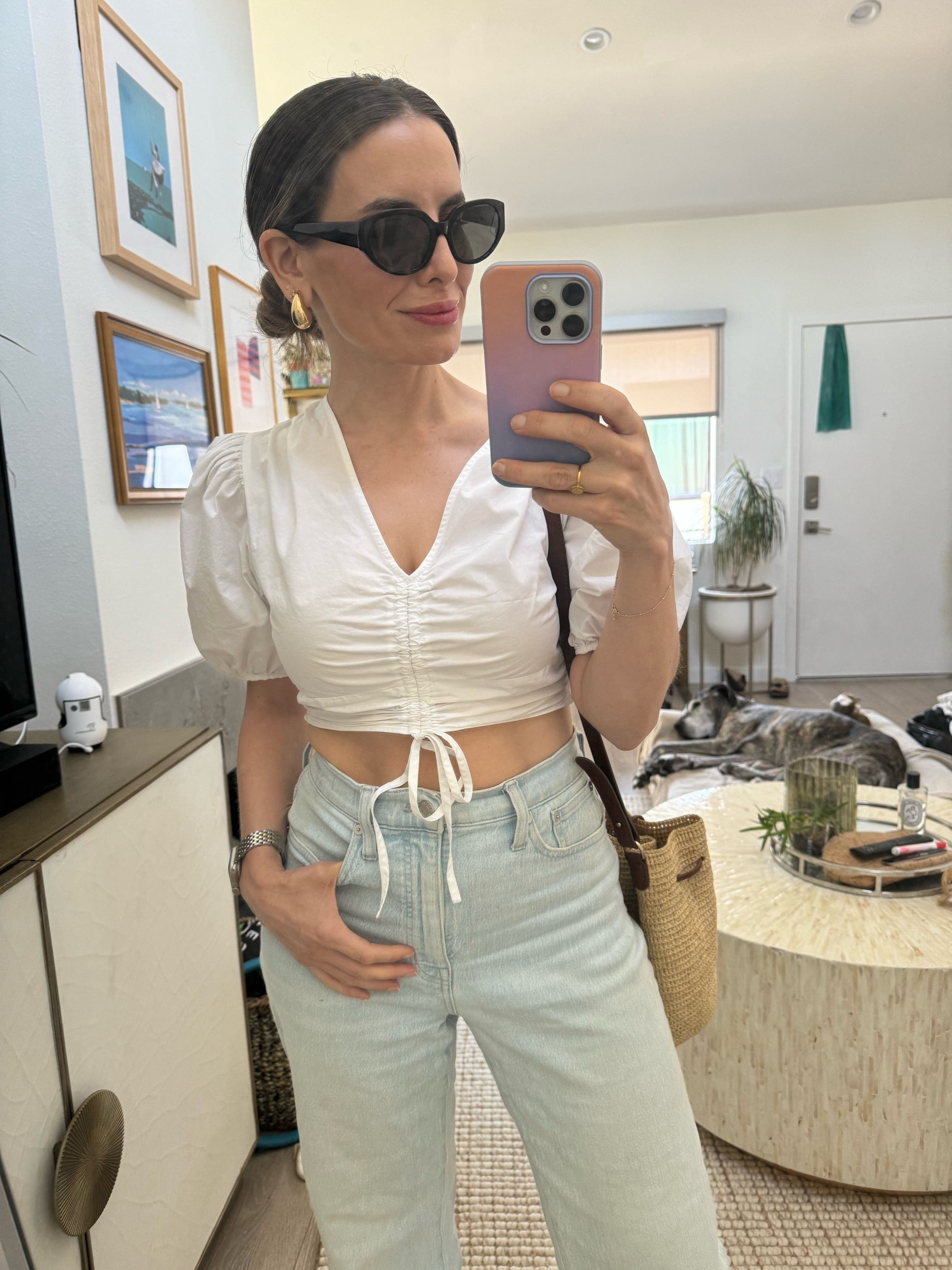 Puff Sleeve Crop Top by Derek Lam 10 Crosby x RTR | Rent the Runway