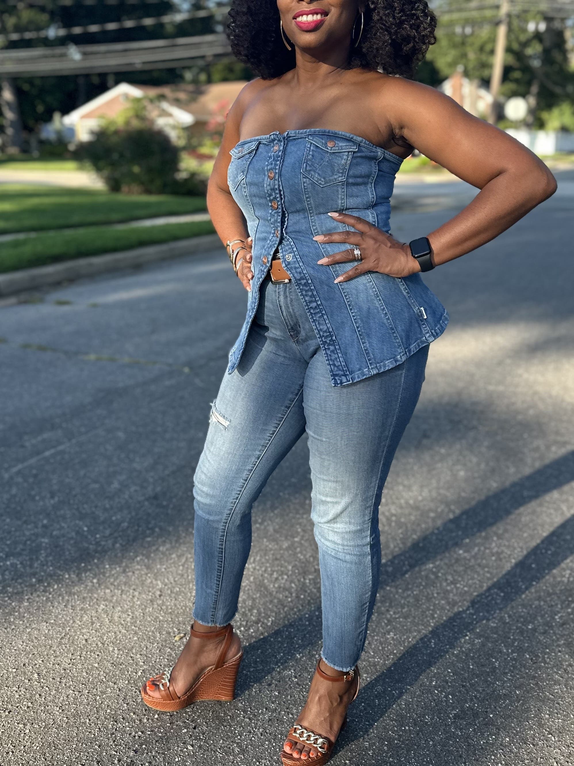 Denim Bustier by WRANGLER | Rent the Runway
