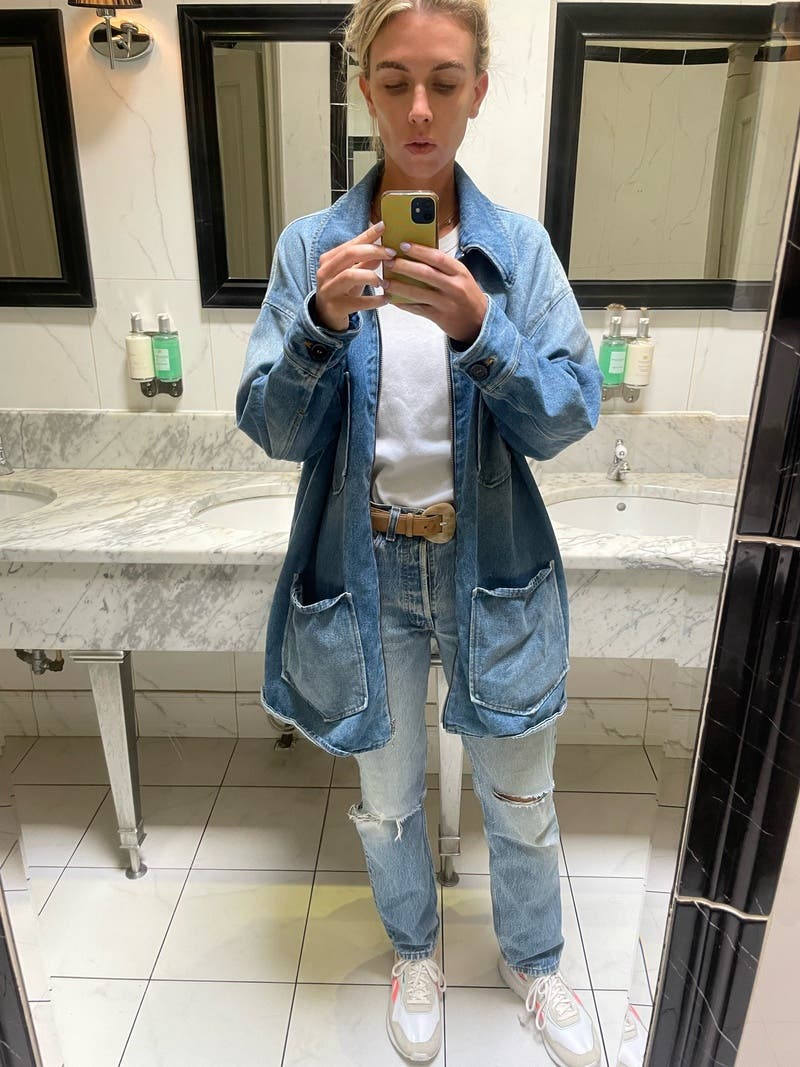 Denim Zip Jacket by MM6 Maison Margiela | Rent the Runway