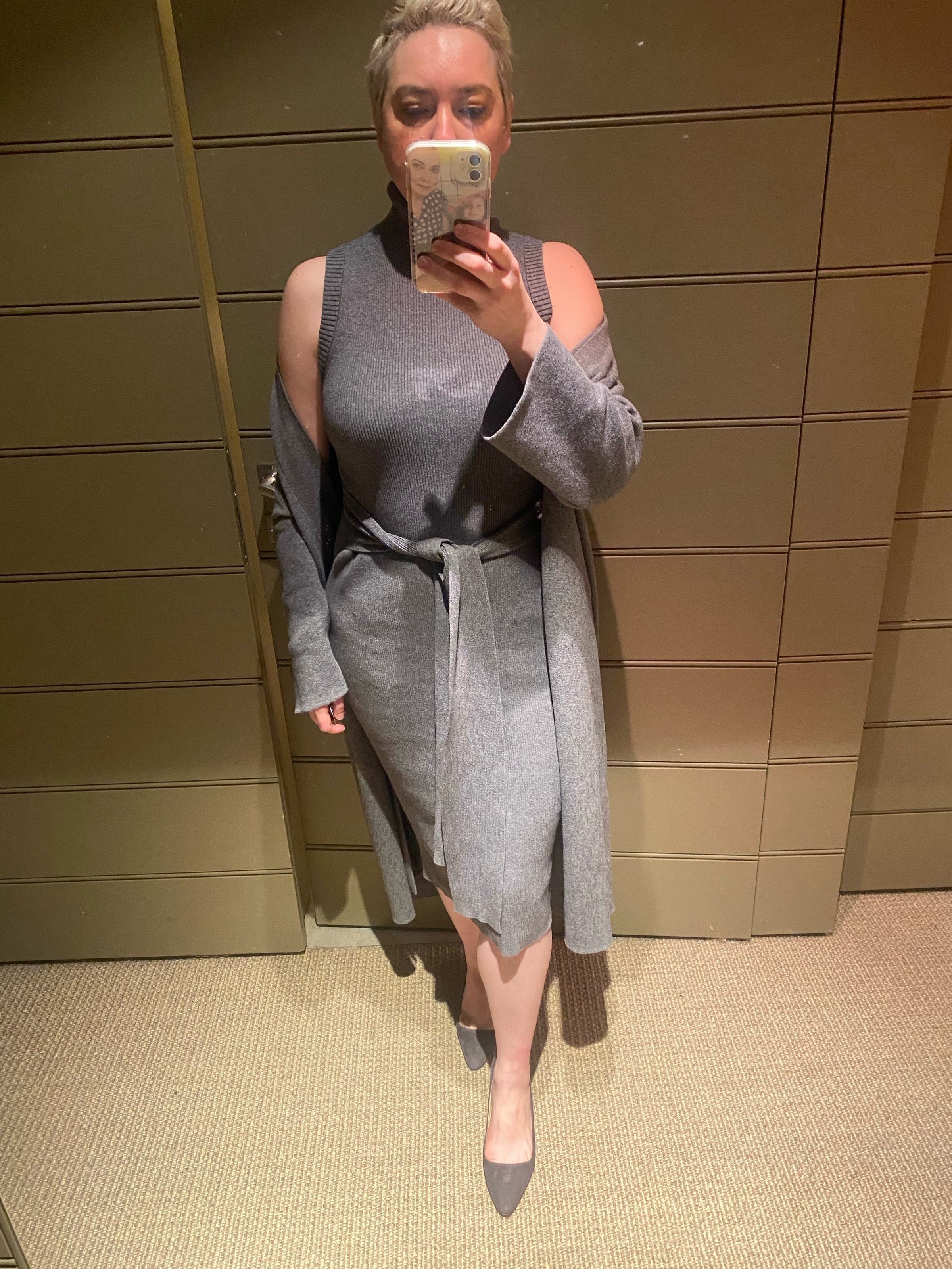 Charcoal Rib Knit Duster by Toccin | Rent the Runway