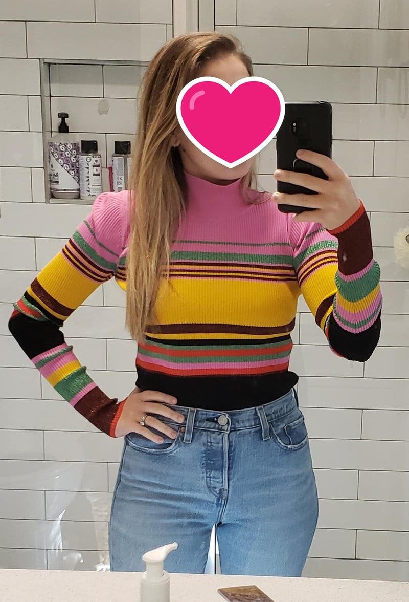 DIANE VON FURSTENBERG 黒 ラップカーディガン 長袖 Metallic Stripe Turtleneck by Diane von Furstenberg | Rent