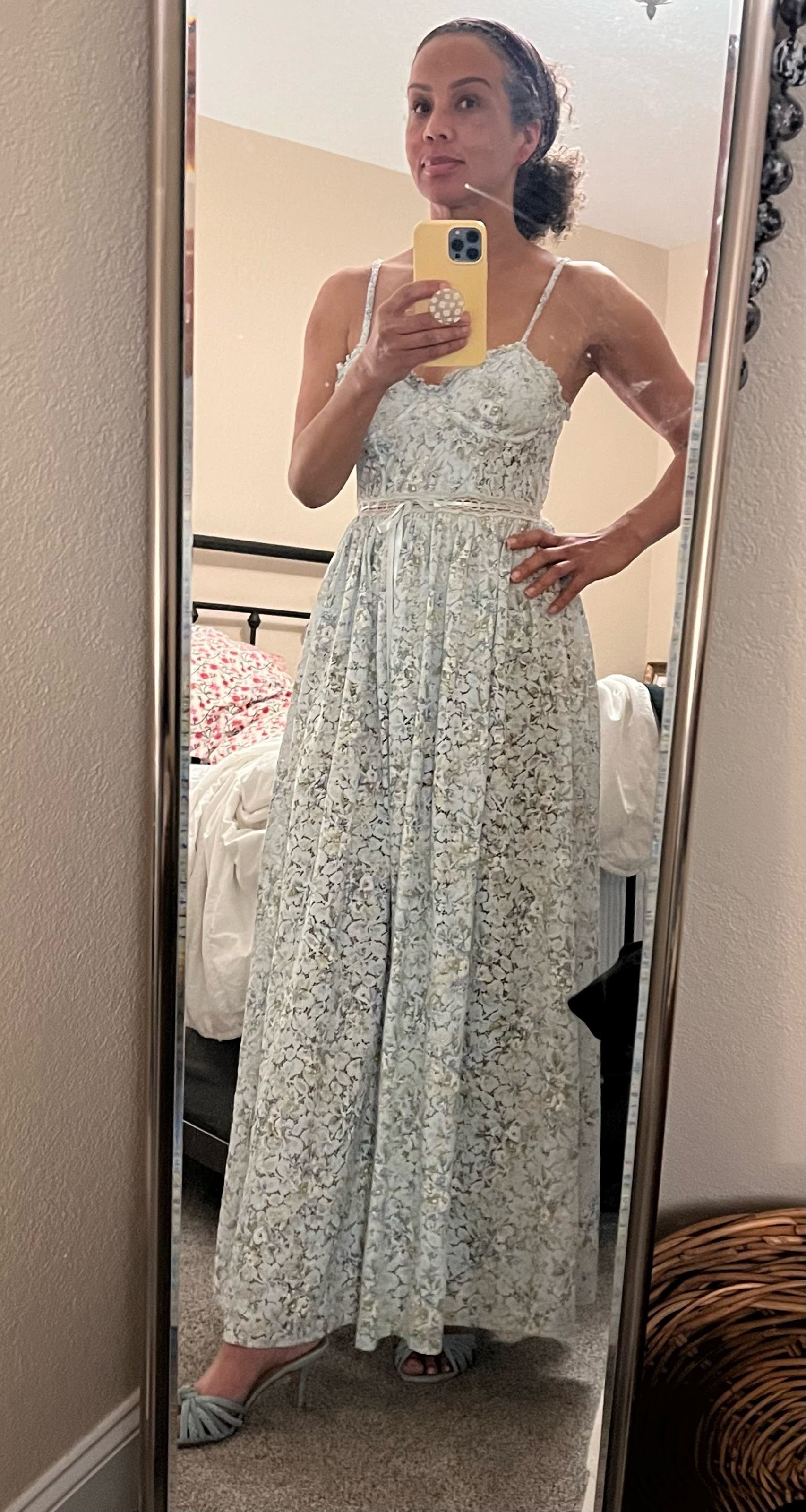 for love and lemons ethereal maxi dress & Luna Black blueandcream this dress features a flattering V For Love & Lemons Wildflower