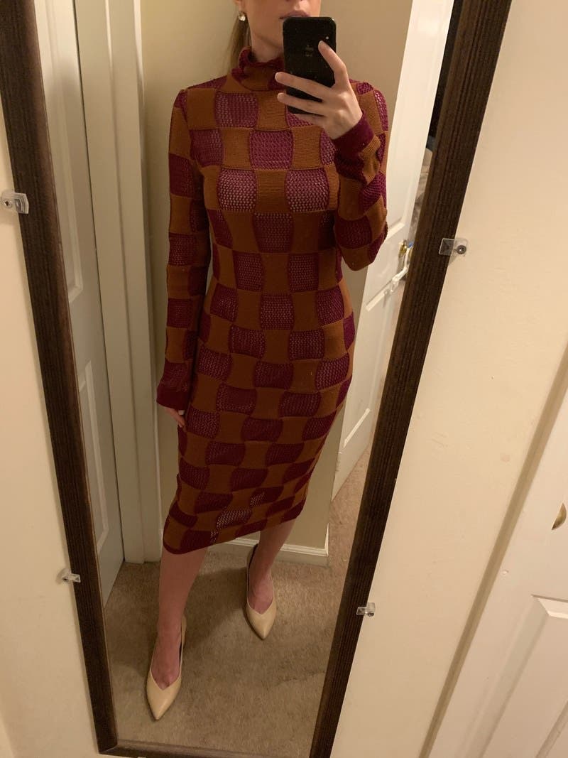Sheer Ruby Checkered Dress by Marni | Rent the Runway