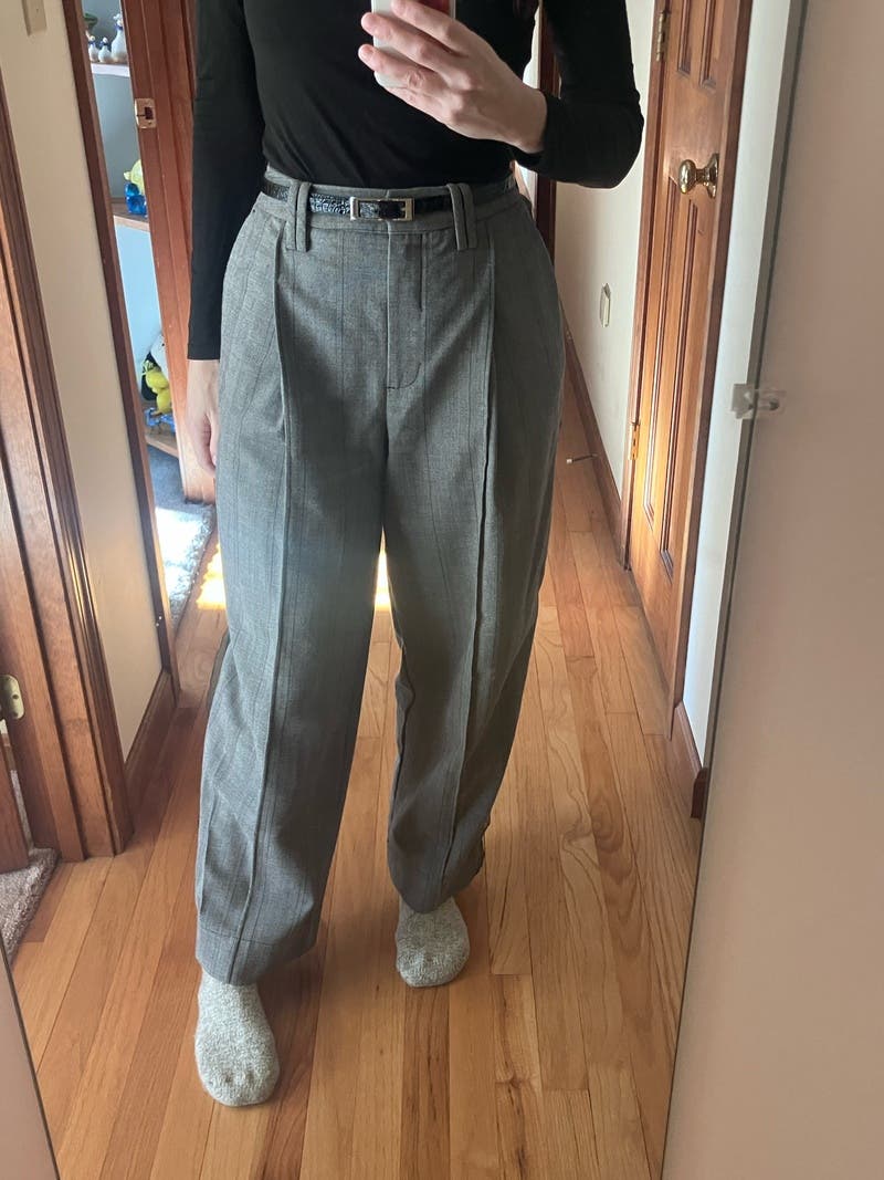 【関税&送料込】Ganni Herringbone Pants GANNI Herringbone Canvas Mid Waist Pants GANNI