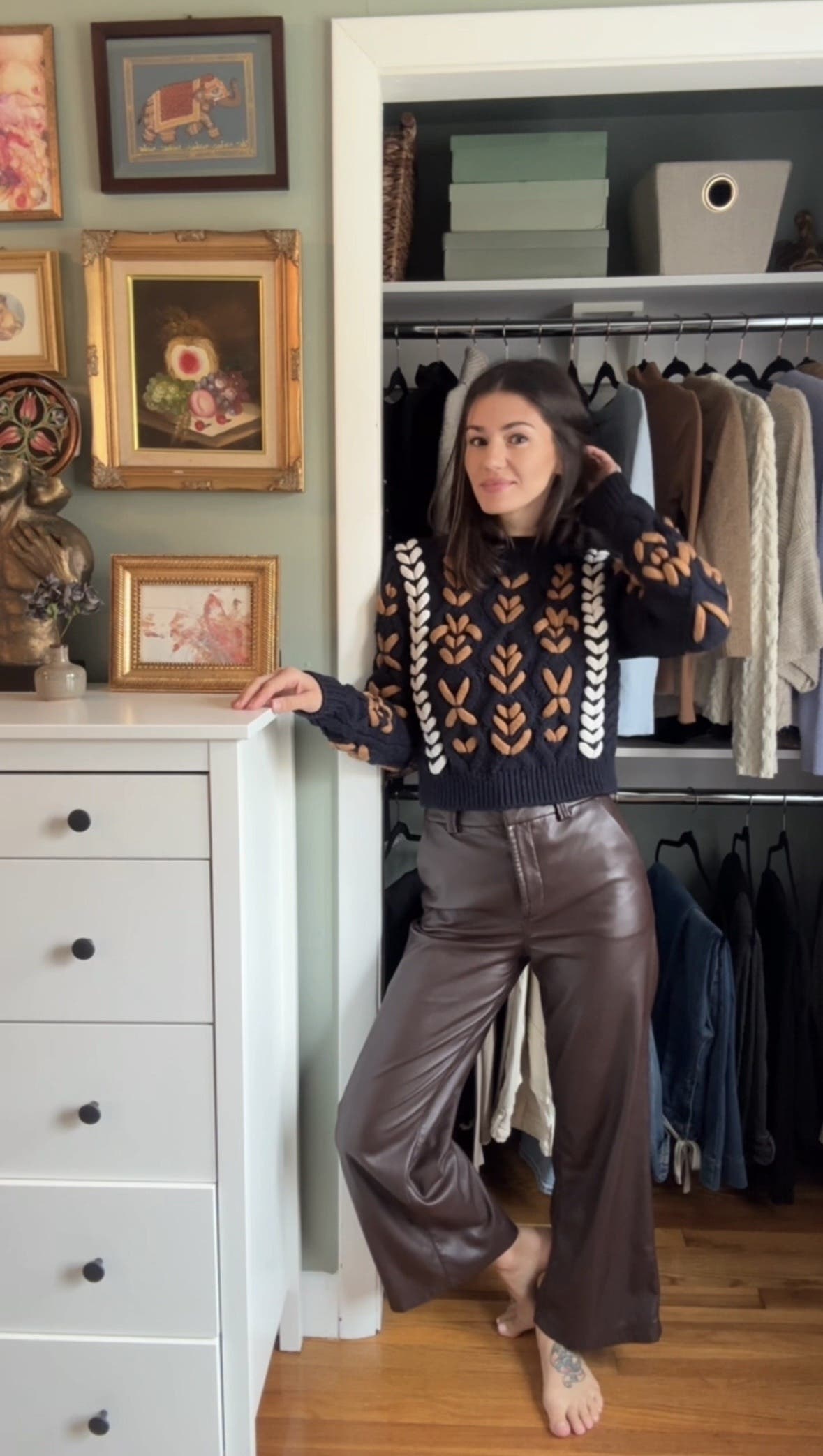 The Mia Vegan Leather Crop Trouser by Joe's Jeans | Rent the Runway