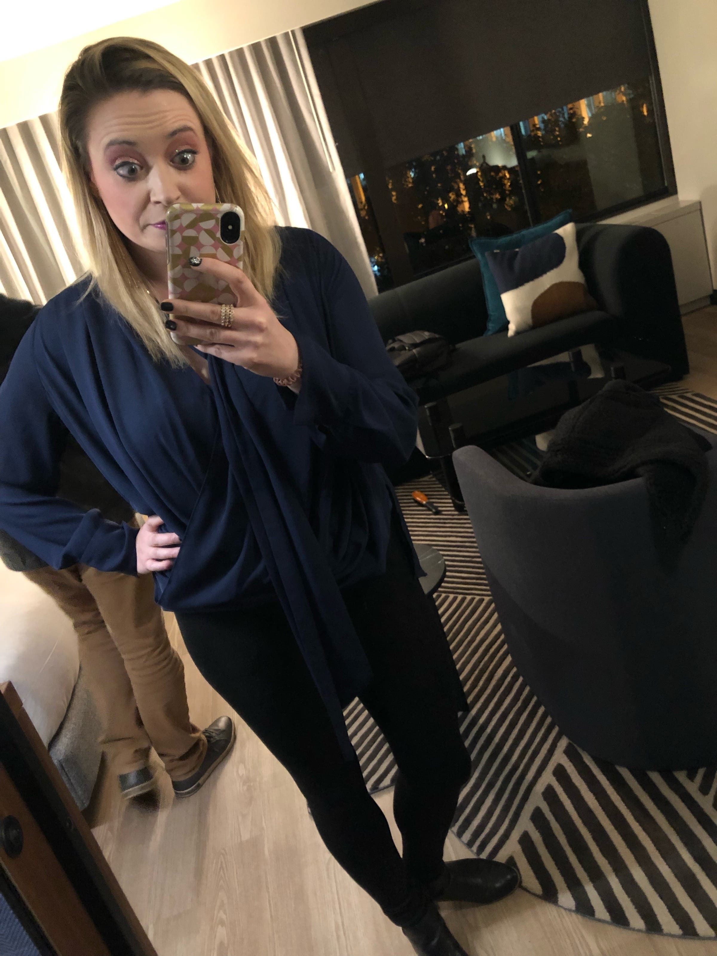 Navy Draped Blouse by Derek Lam 10 Crosby x RTR | Rent the Runway