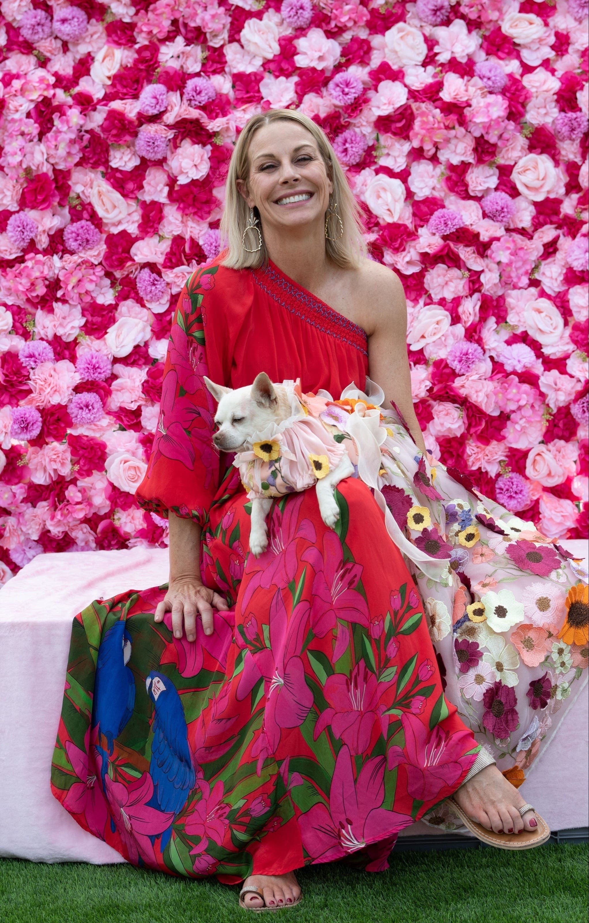 Summer Foliage Scarf Red Maxi Dress by FARM Rio | Rent the