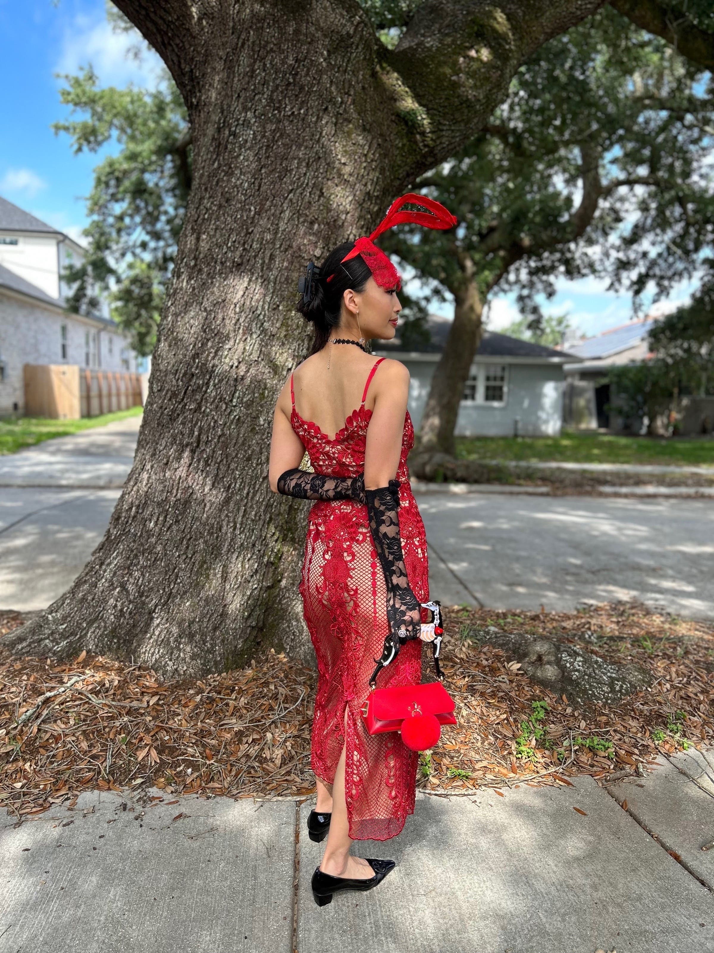 Red Lace Lena Dress by CATHERINE DEANE | Rent the Runway