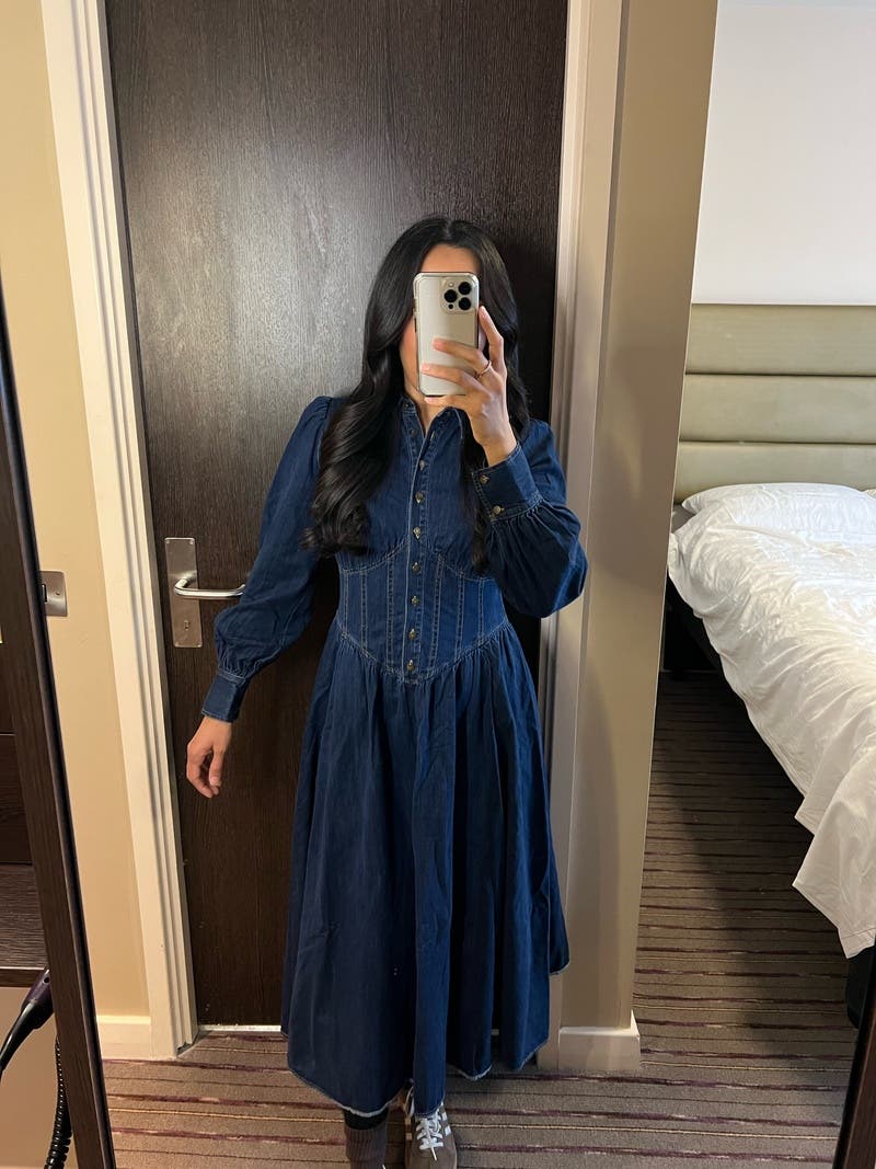 Denim Corseting Midi Dress by Derek Lam 10 Crosby x RTR | Rent the