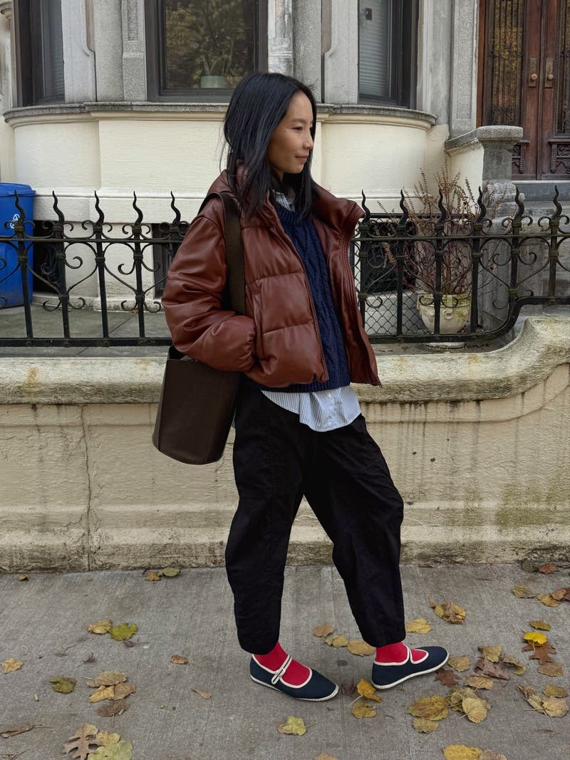 Faux Leather Puffer Jacket by OOF | Rent the Runway