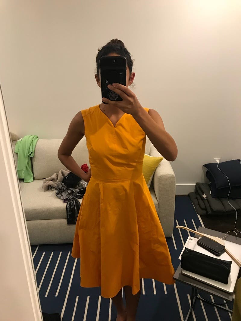 Orange Flare Dress by Jil Sander Navy | Rent the Runway