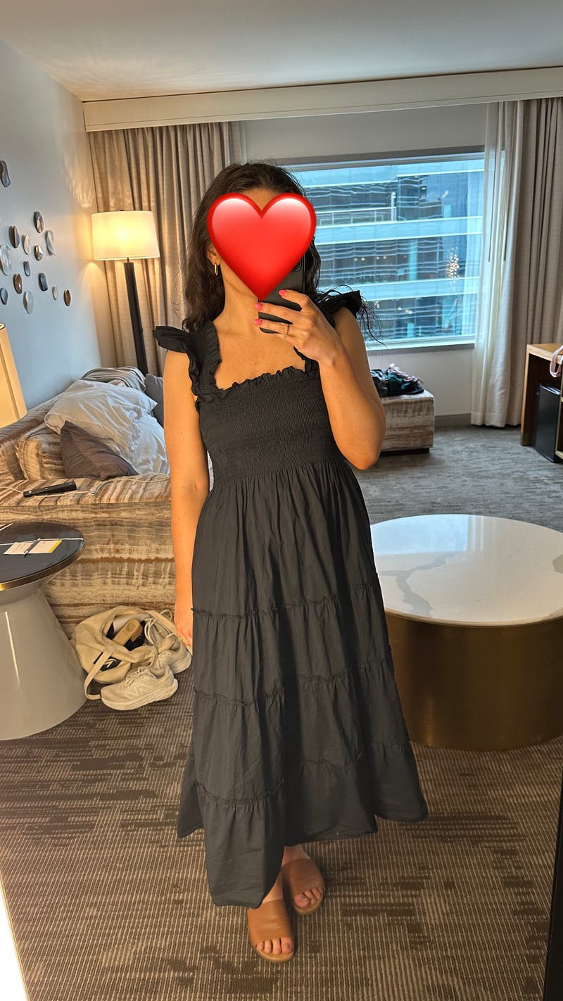 House on the Hill　Dress (Black)　100(3Y) The Ellie Maxi Nap Dress - Black Tonal Seersucker – Hill