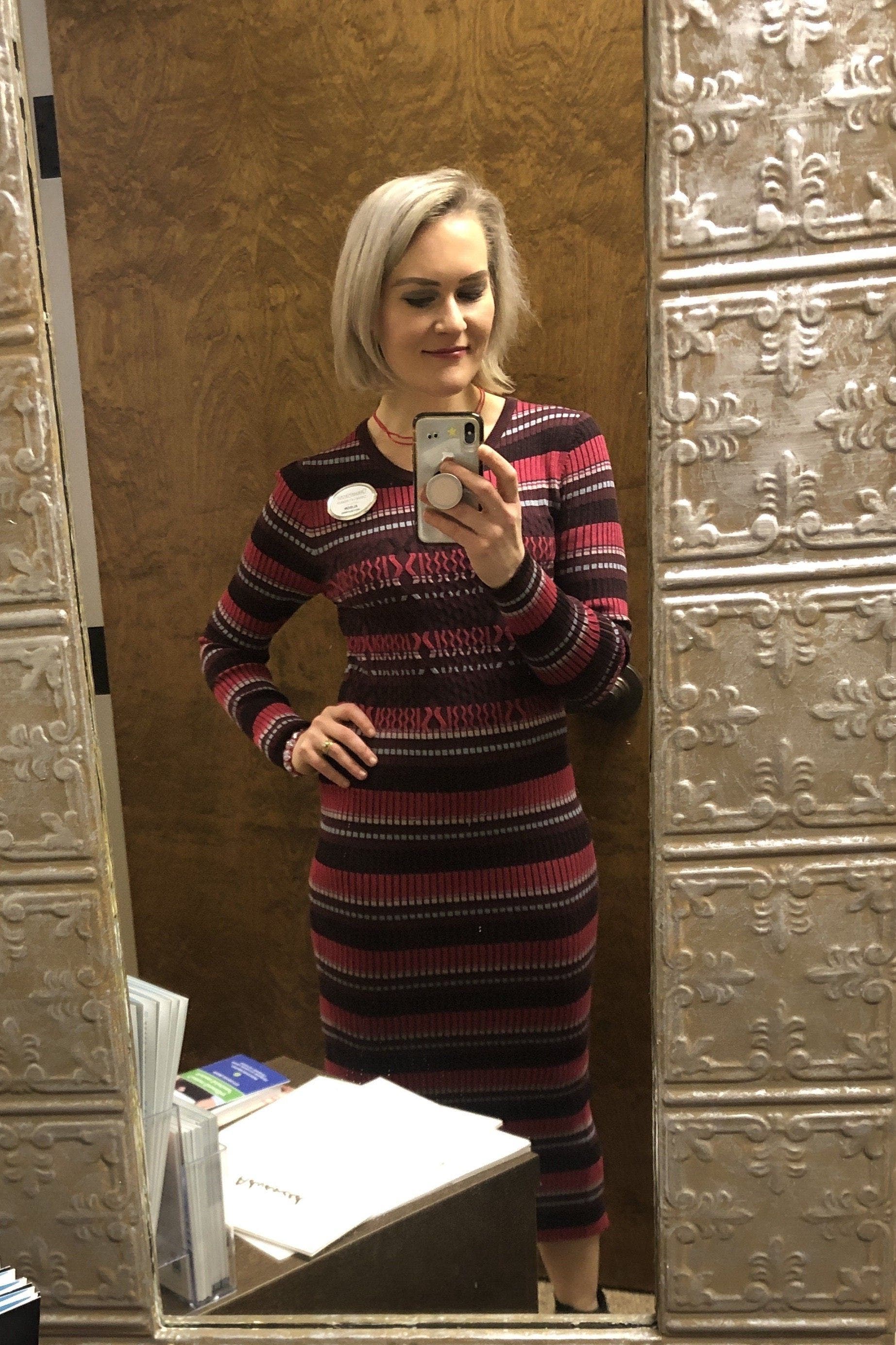 Ribbon tie rib knit Riu Rちゃん Ribbon tie rib knit – Riu