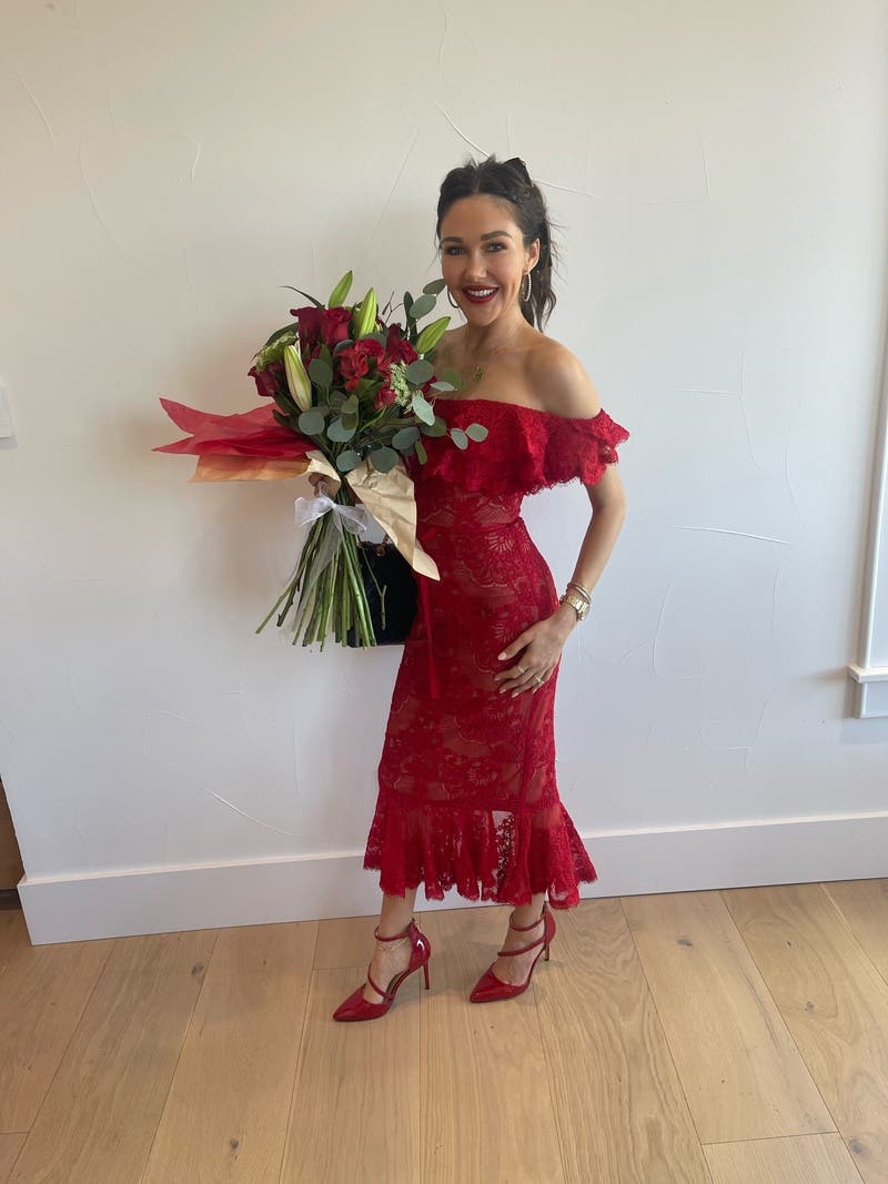 Red Laced Cocktail Dress by Marchesa Notte | Rent the Runway