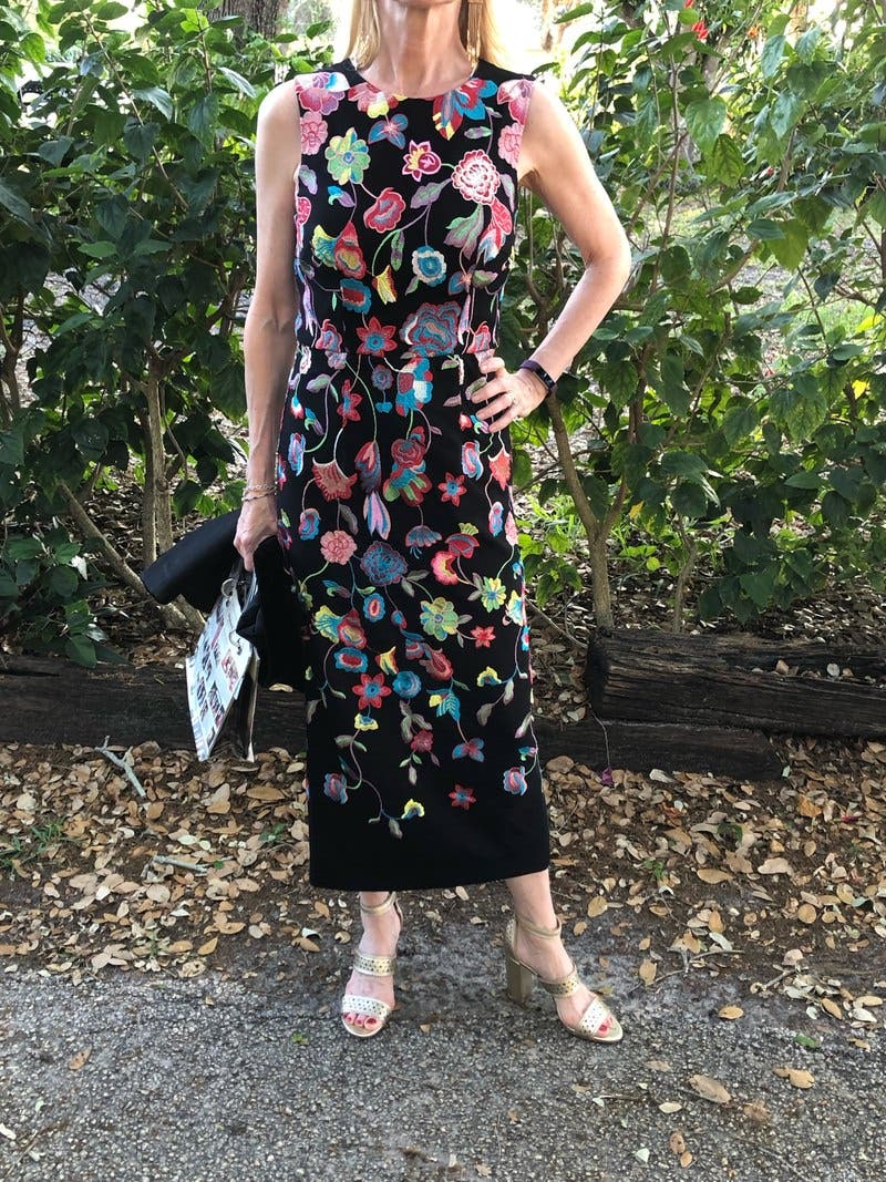 Multi Floral Embroidered Dress by ML Monique Lhuillier | Rent the Runway