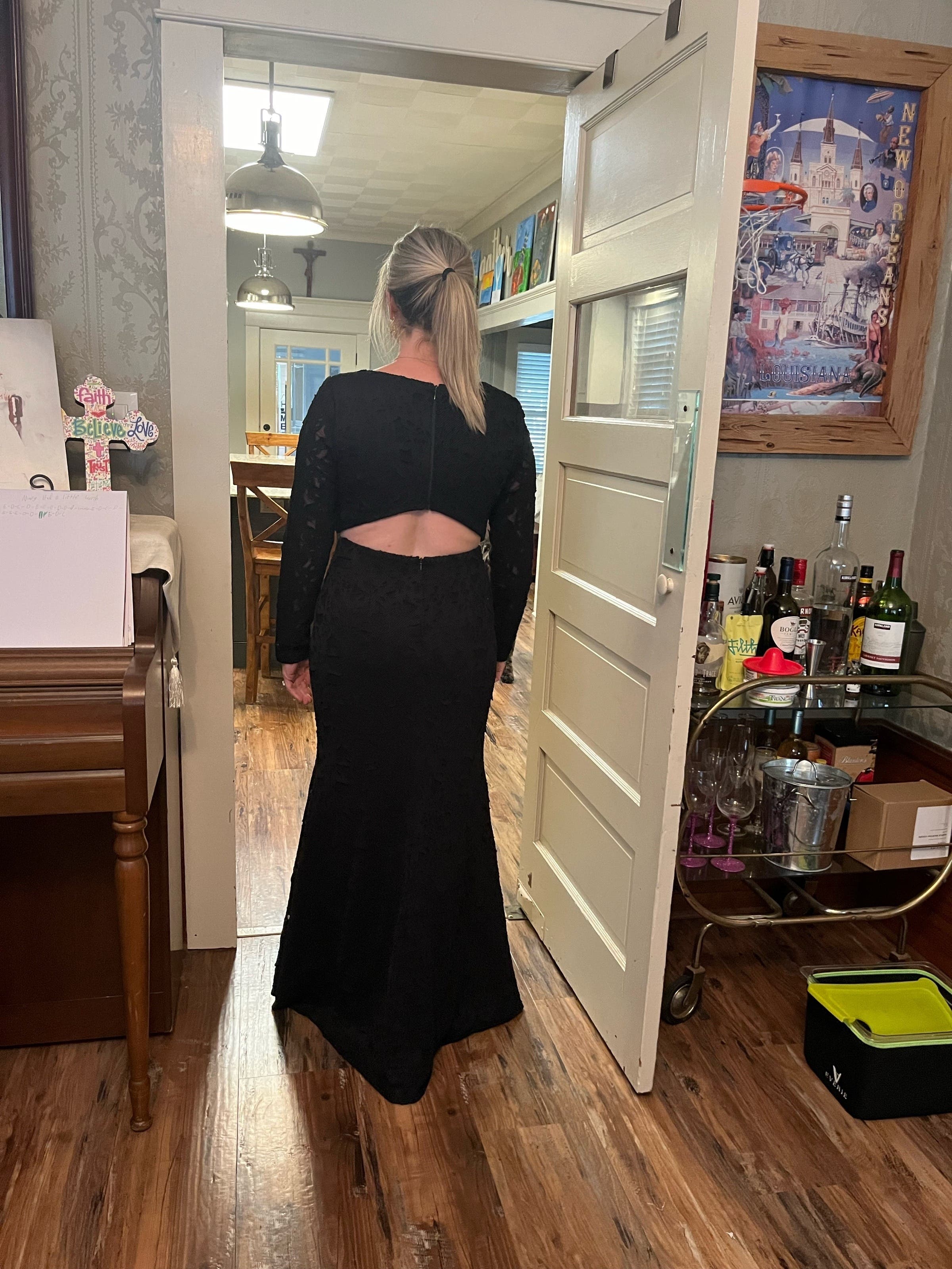 Black Floral Shadow Gown by ML Monique Lhuillier | Rent the