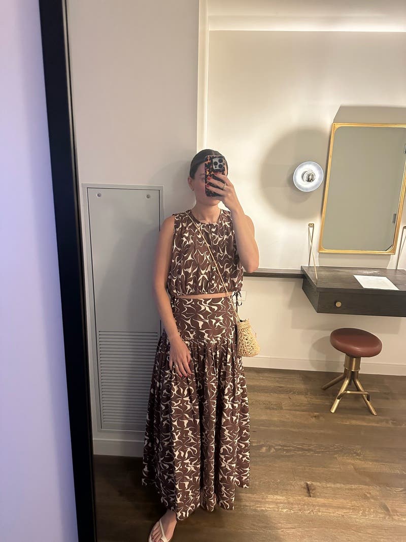 < VANESSA BRUNO > ロングスカート Ewa long skirt Polyester Pink , Vanessa Bruno