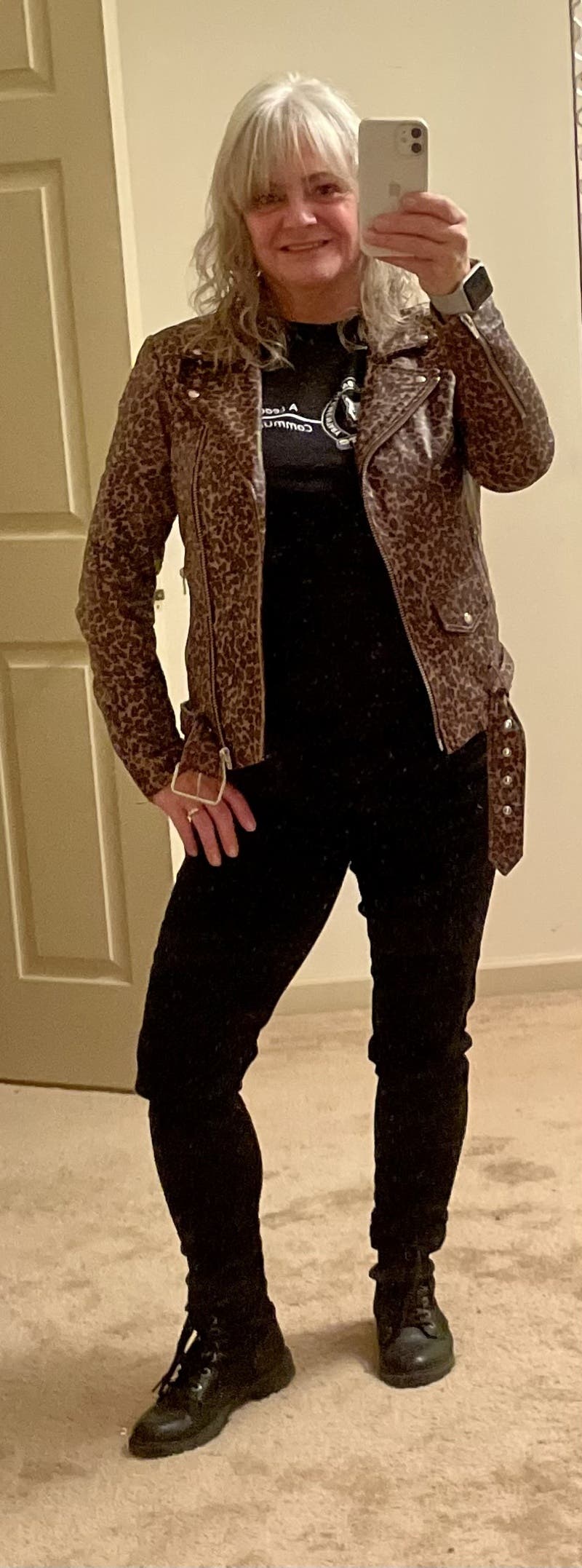 Leopard Smooth Jayne Leather Jacket by VEDA | Rent the Runway