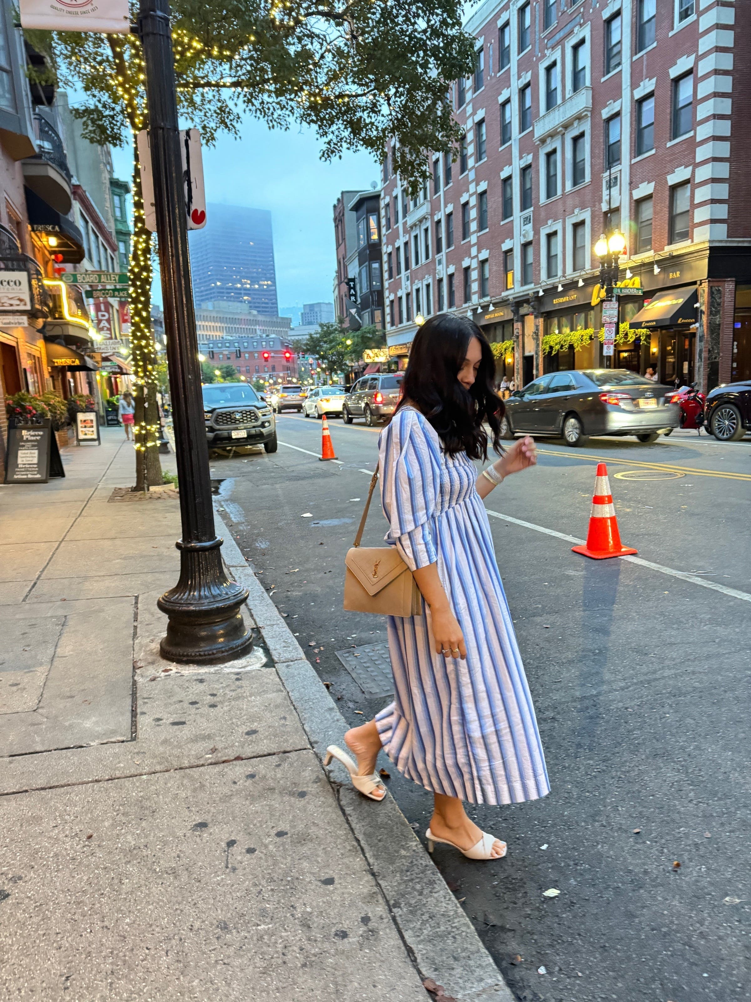 Blue Striped Cotton Smock Midi Dress by GANNI | Rent the Runway Blue Striped Cotton Smock Midi Dress by GANNI | Rent the Runway