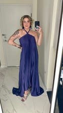 l'idée deesse halter pleated column maxi dress L'IDÉE | WOMEN | Deesse Gown - Champagne