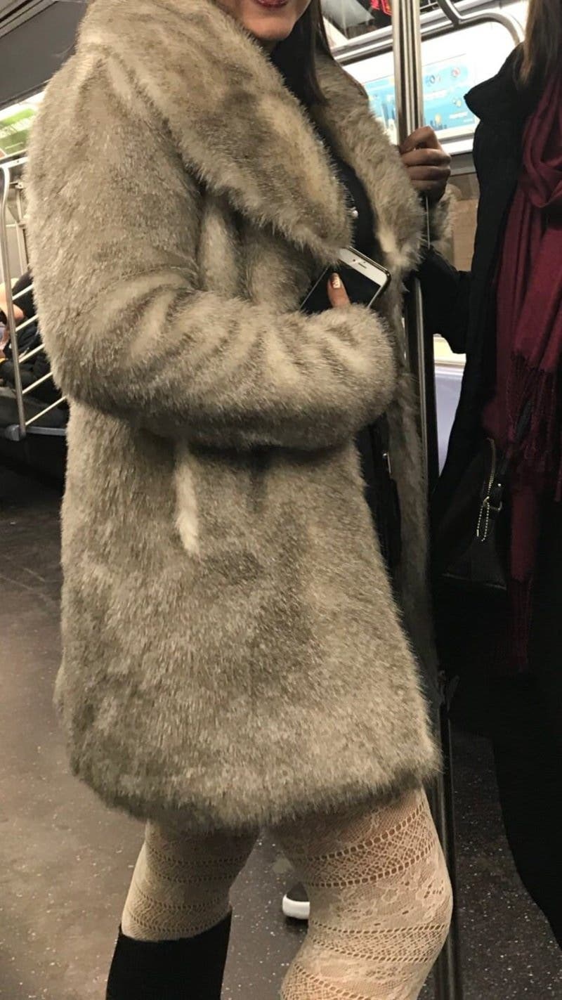 Funnel Neck Faux Fur Jacket | Karen Millen