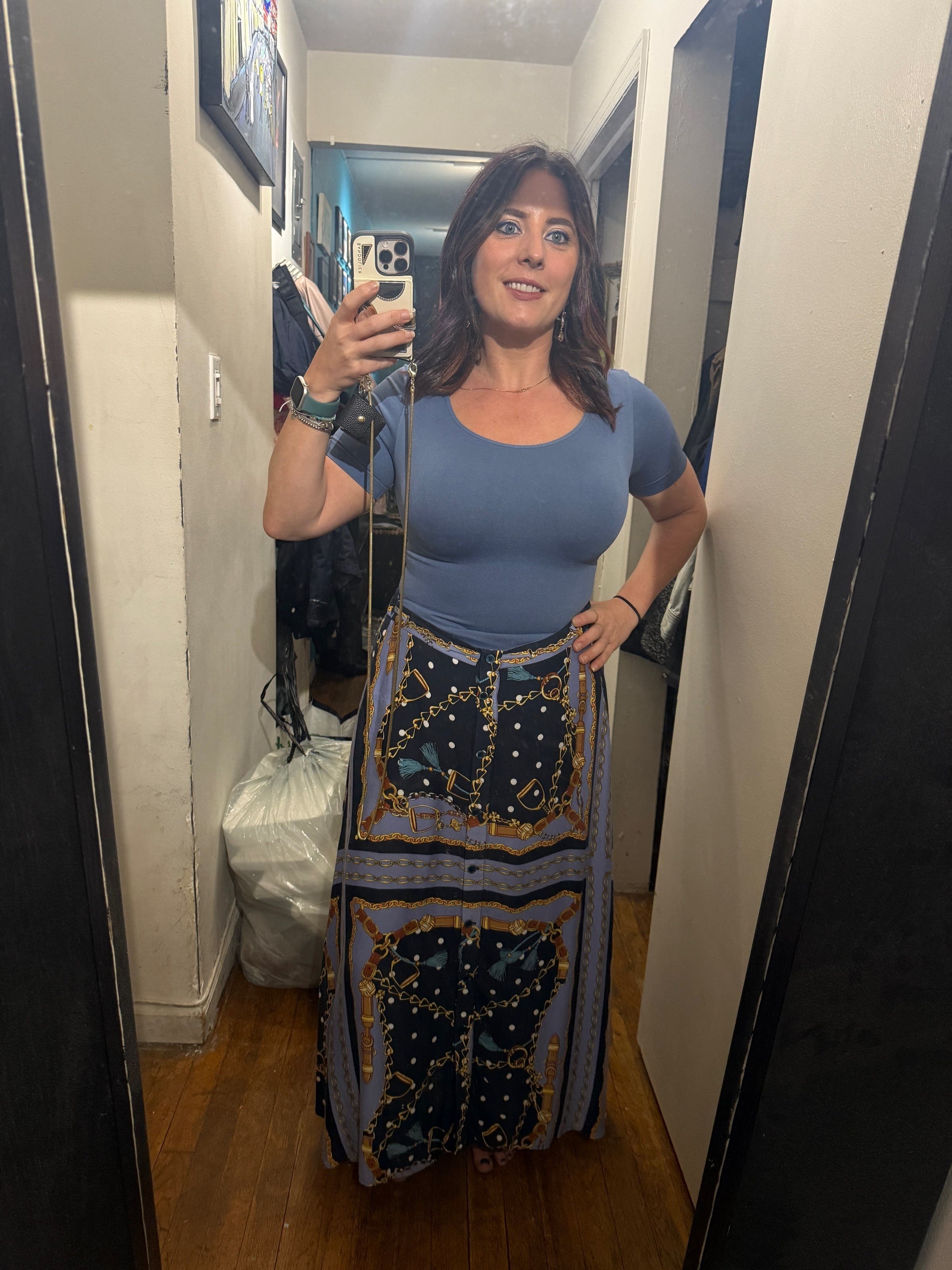 Chain Scarf Print Skirt by Maje | Rent the Runway