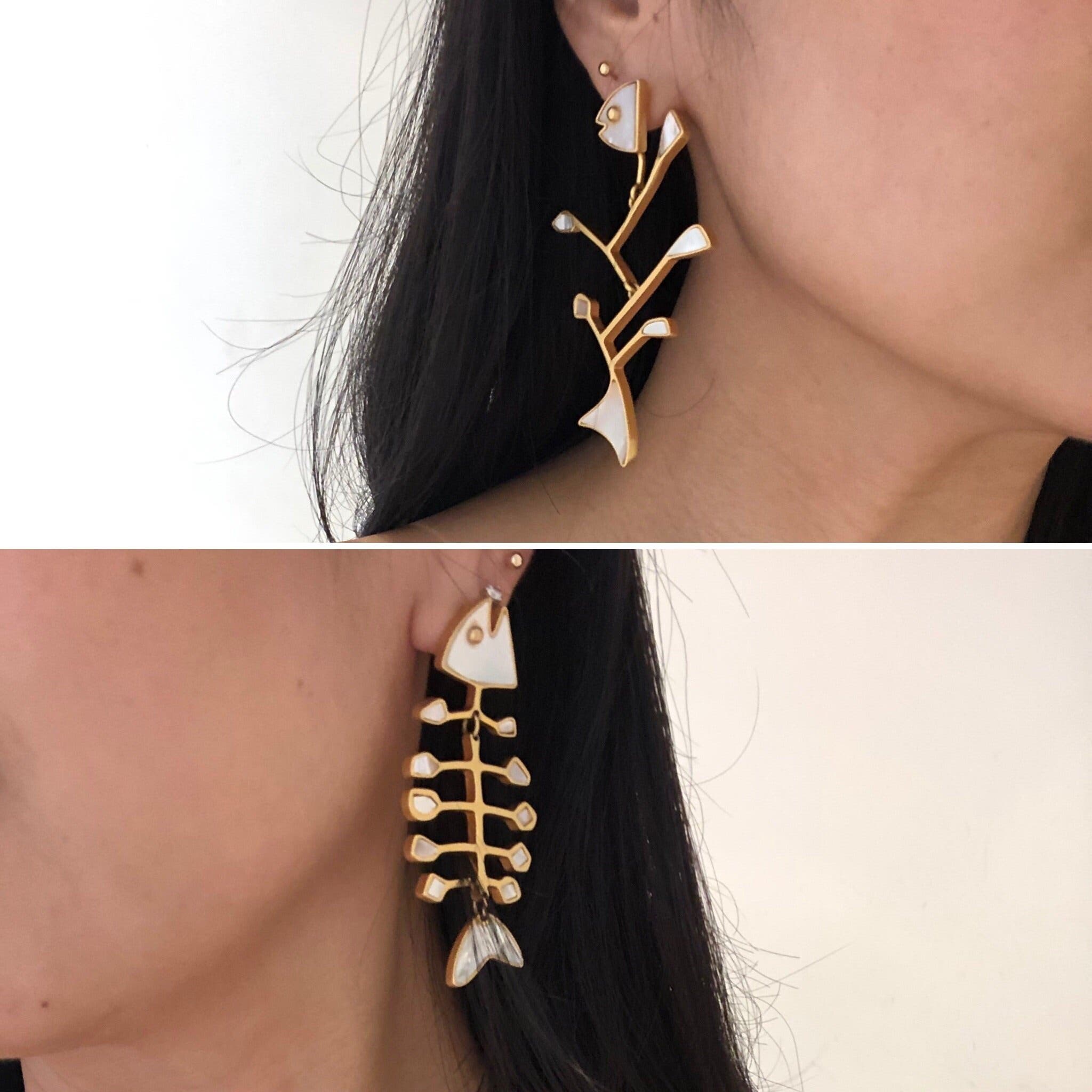 Small Poured Resin Fish Earrings by Tory Burch Accessories