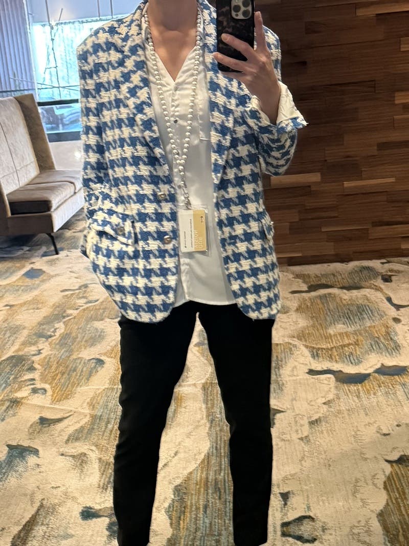 ジャケット・アウター SANDRO Long Houndstooth Coatigan Floriane Houndstooth Blazer by Sandro | Rent the Runway