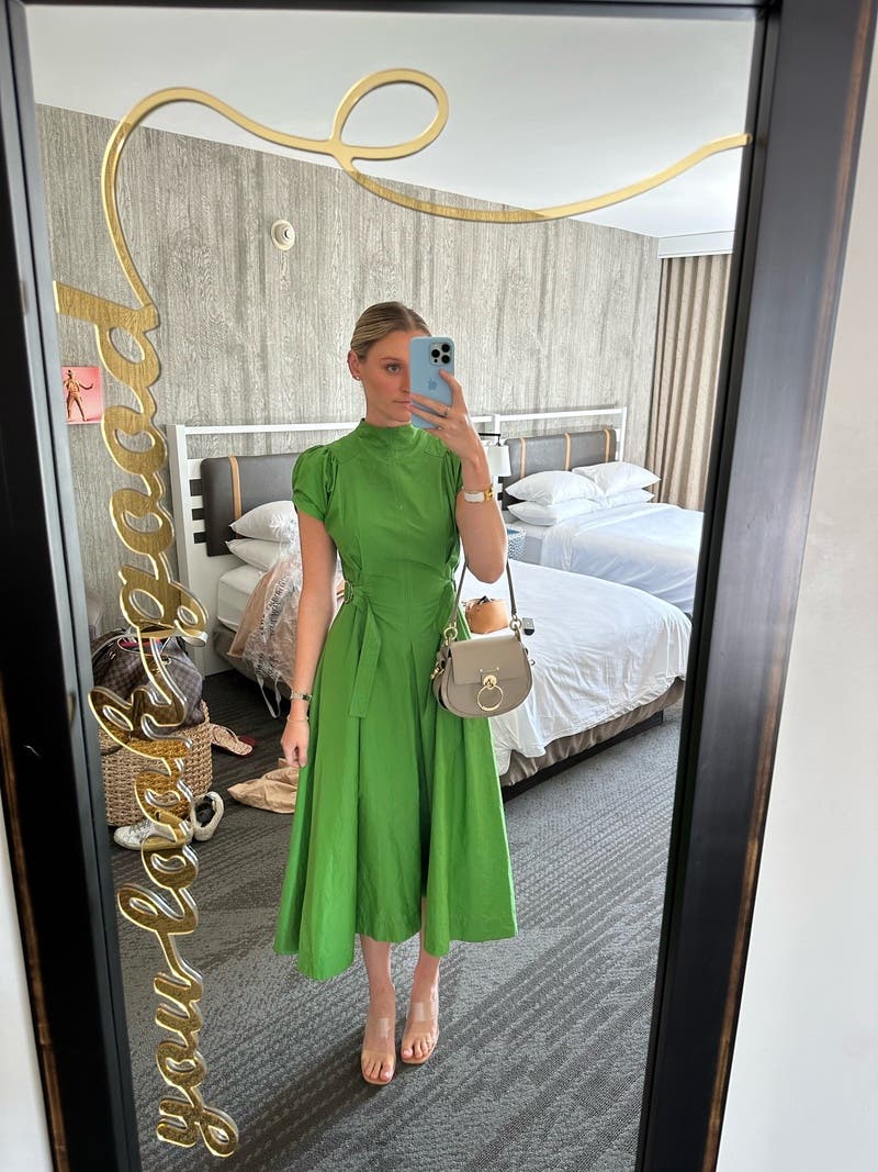 [3.1 Phillip Lim] ノースリーブオールインワンライトグリーン S Collapsed Bloom Short Sleeve Belted Dress Iris – 3.1 Phillip Lim