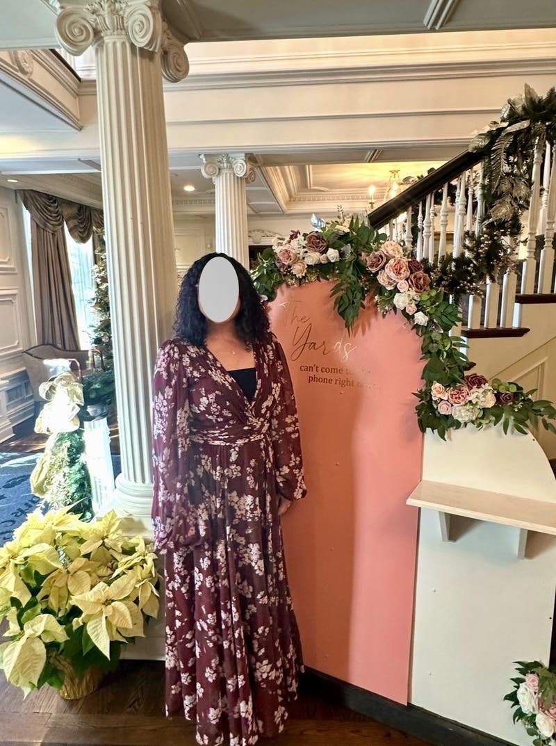 Mac Duggal*上品*華やか*花柄*フェミニン*ティアードドレス Mac Duggal Ruched Chiffon Sleeveless Gown With 3D Flower