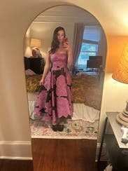 Monique Lhuillier Elle Strapless Midi Dress