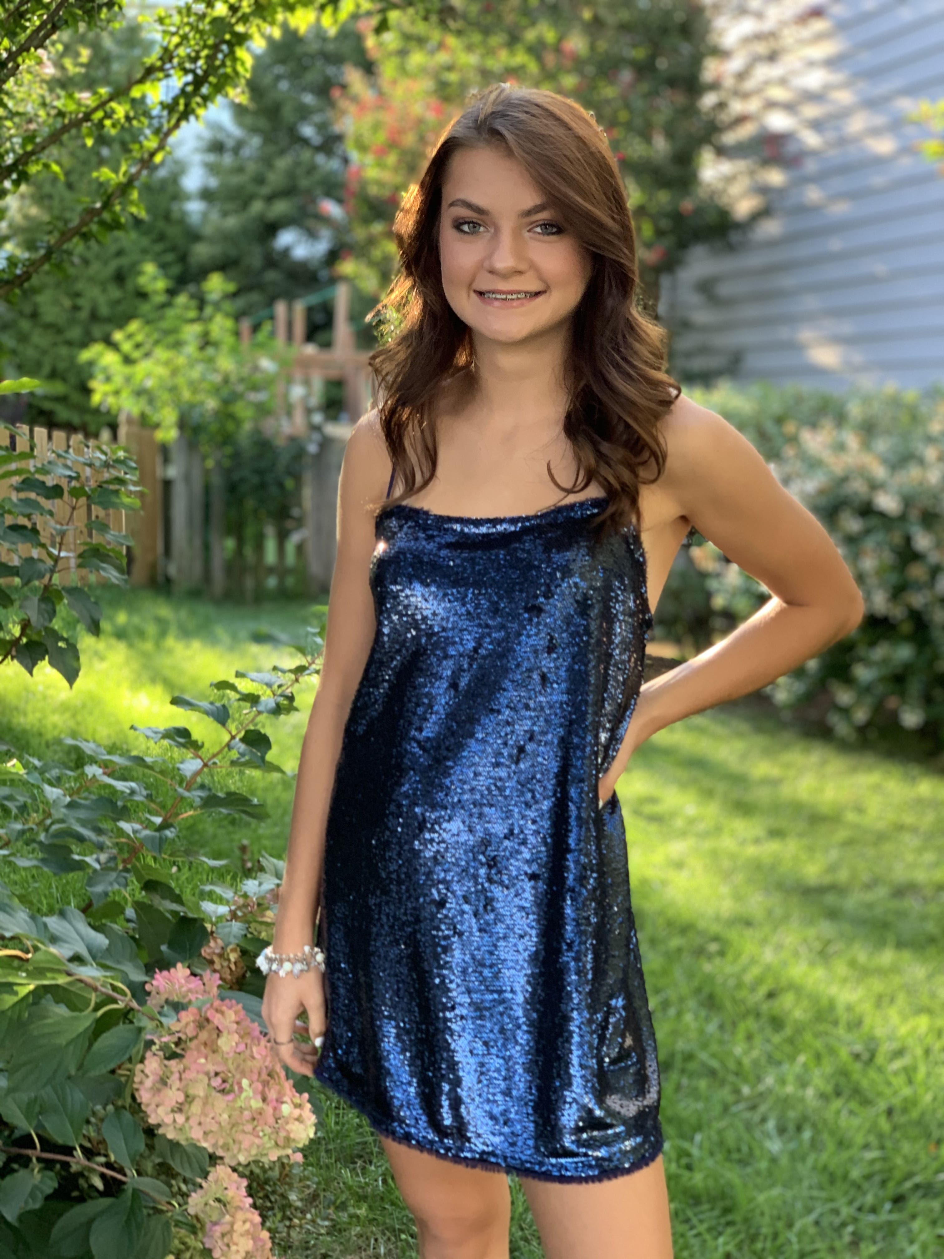 Free People Time To Shine Sequin Slip Dress In Metallic