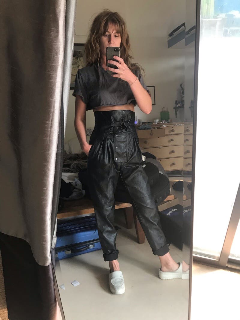 Black Faux Leather Pants by Maison Margiela | Rent the Runway
