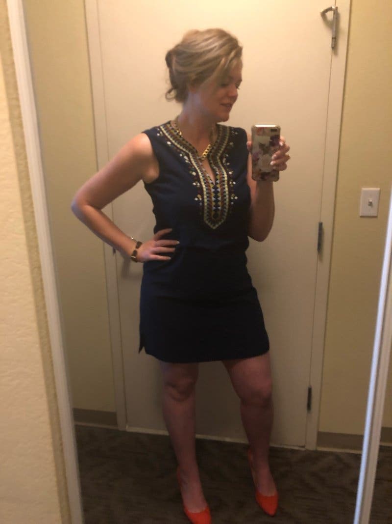 トップス TORY BURCH Sophia Dress Golden CREST Tory Burch Golden