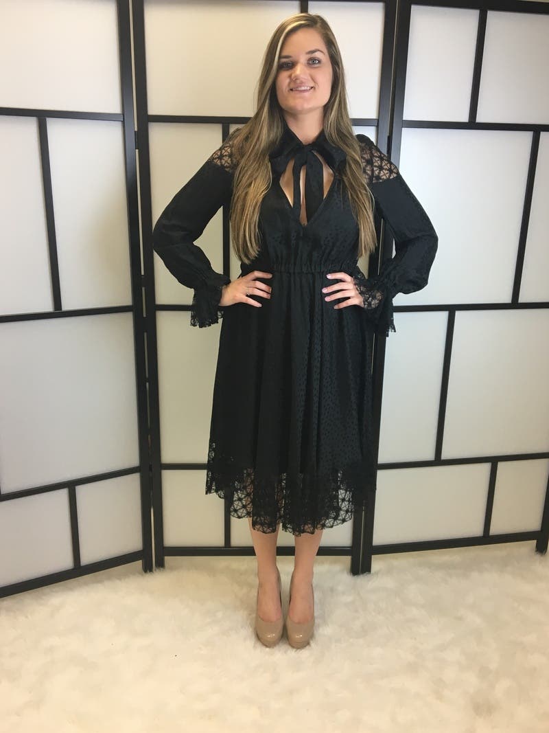 Black Lace Tie Dress by Philosophy di Lorenzo Serafini