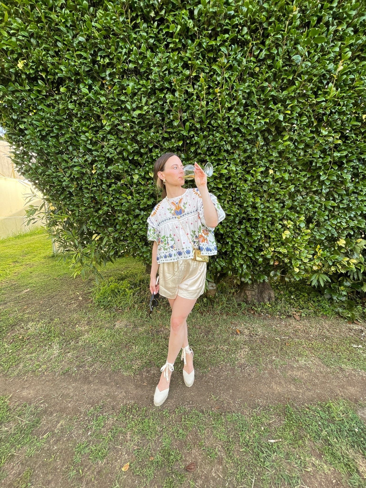 【未使用】Garden Floral-print Ribbon Blouse Garden Floral print Ribbon Blouse