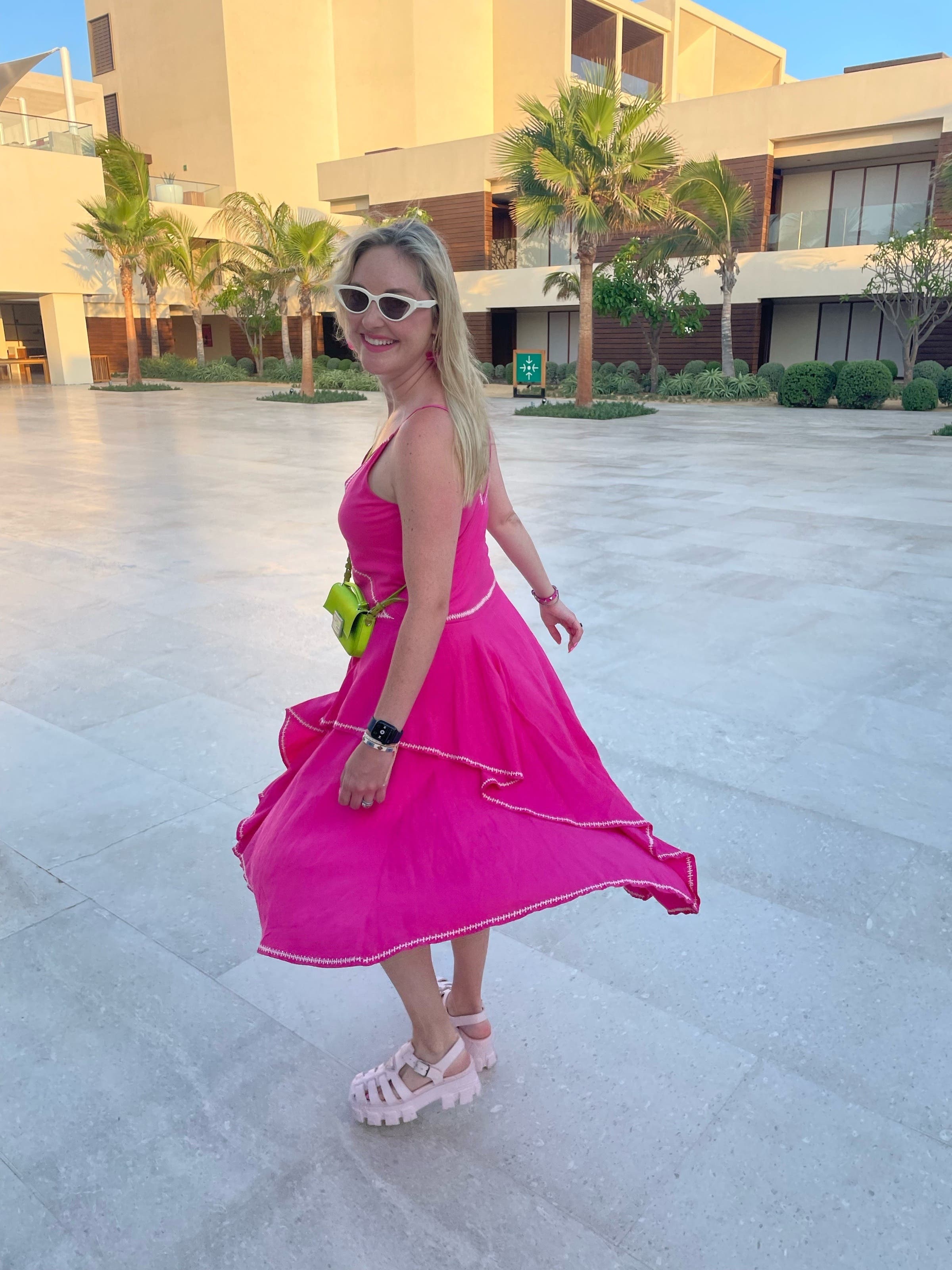 ワンピース ETRO CHEMISIER PINK COTTON MIDI DRESS The Frill Trim Ruched Midi Dress - Floral Prin Bodycon Cami