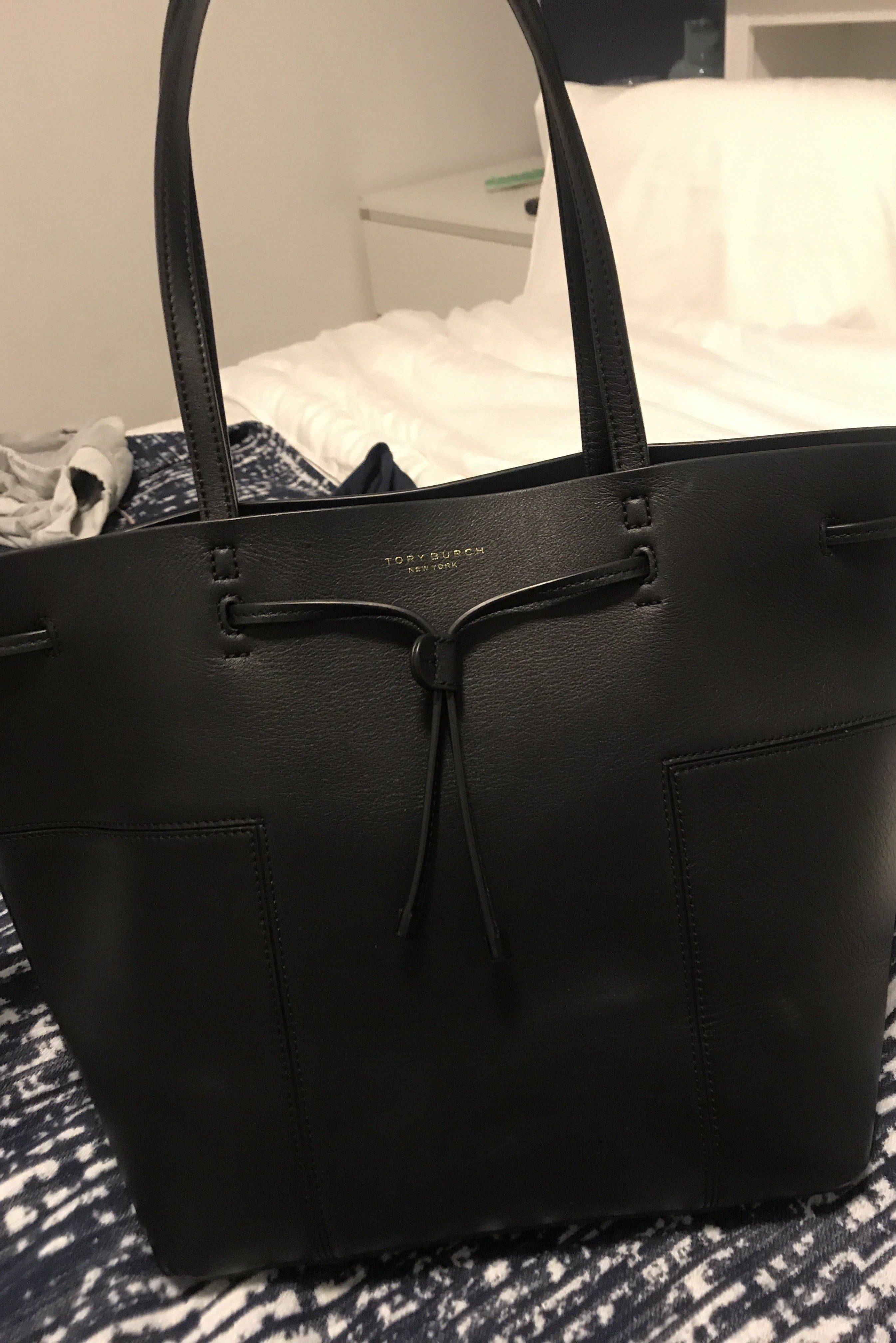 TORY BURCH バッグ Block-T Drawstring Tote by Tory Burch Accessories | Rent the