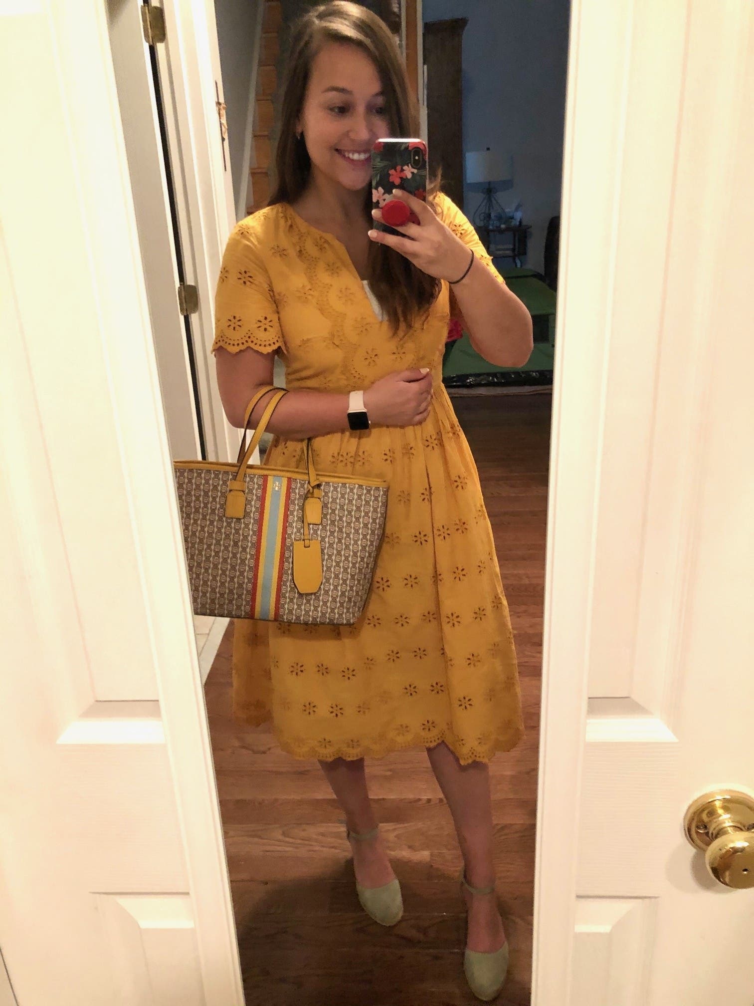 madewell scalloped eyelet midi dress Madewell Scalloped Eyelet Midi Dress: Size 4