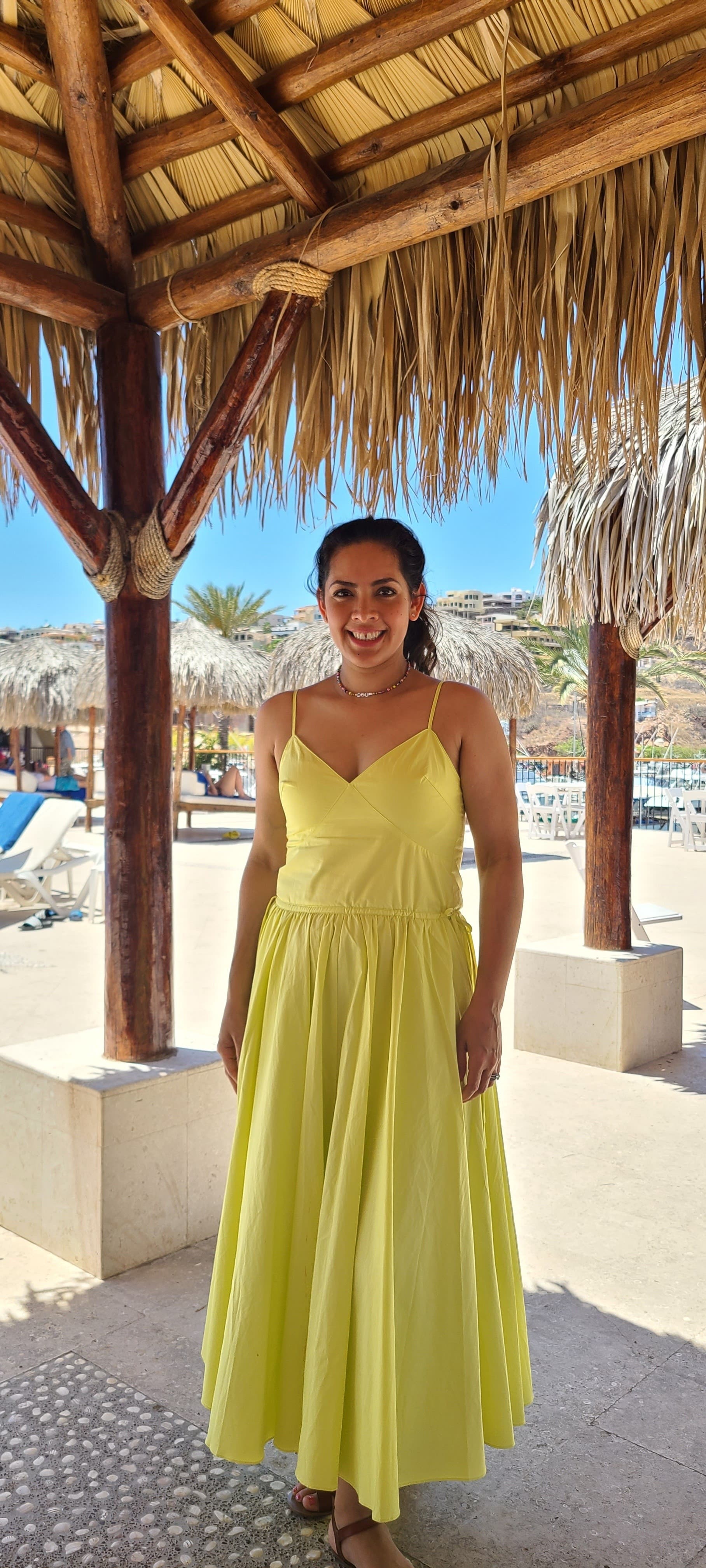 house on the hill Dress(yellow ) 80サイズ Yellow Ruched Tiered Blossom Midi Dress