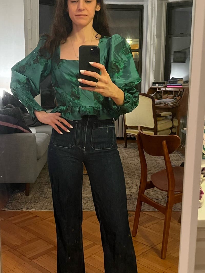 Peplum Jacquard Top by Peter Som x RTR | Rent the Runway