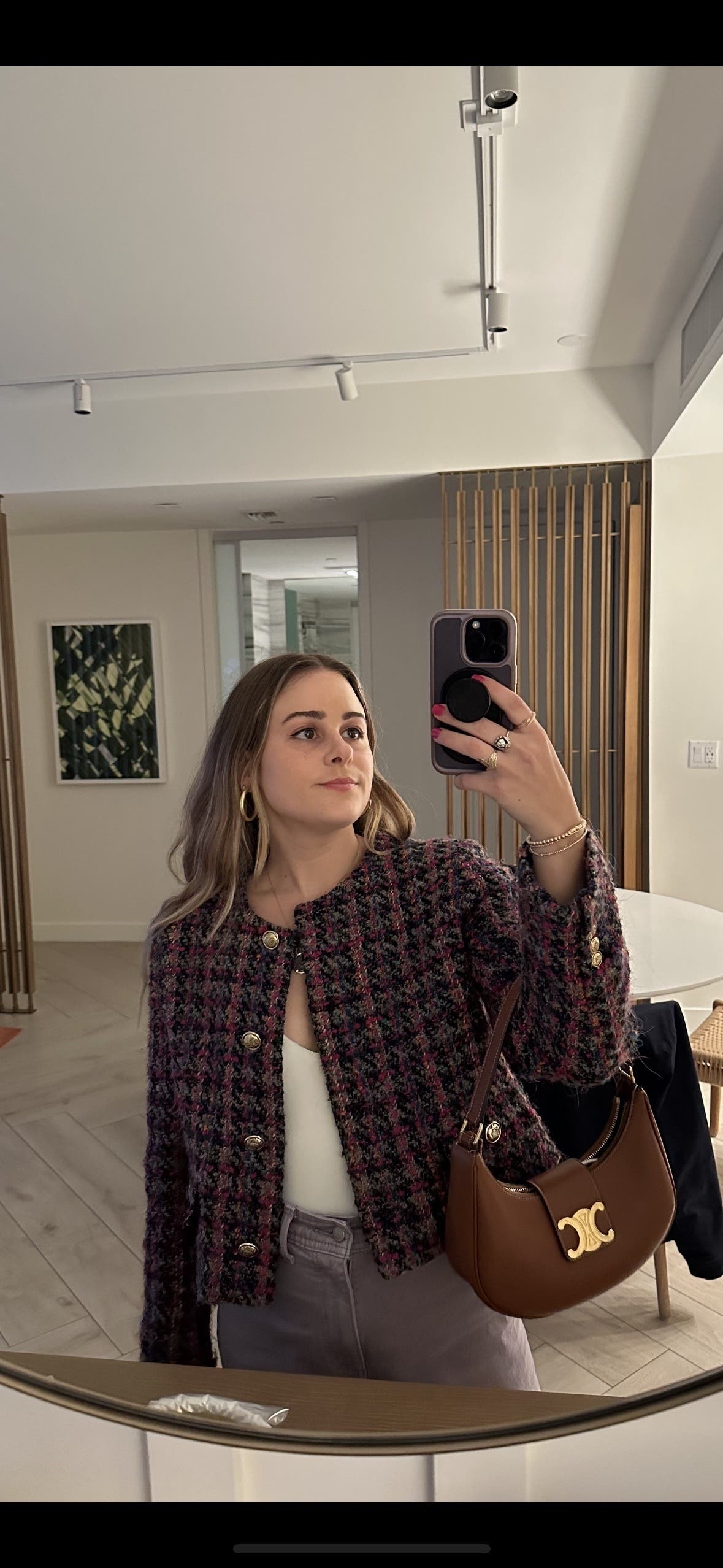 Red Multicolor Tweed Jacket by Sandro | Rent the Runway