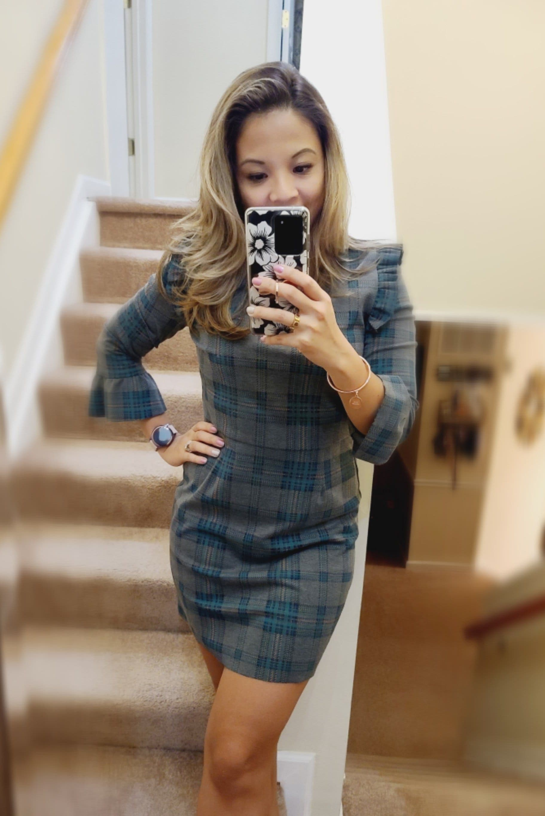plaid fit and flare dress Rowan Plaid Midi Dress main image 0