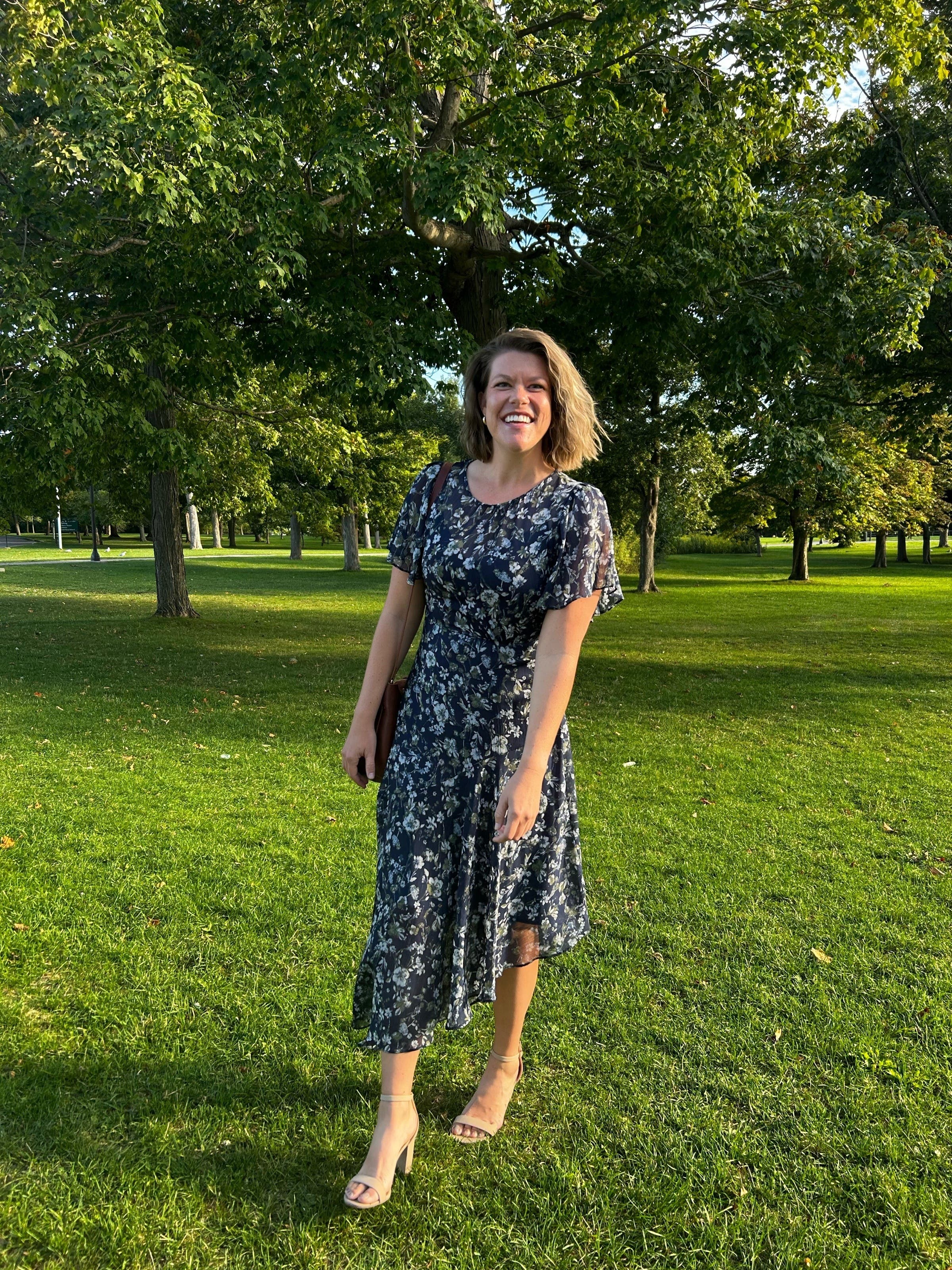 Blue Floral Midi Dress by ASTR the Label Rent the Runway