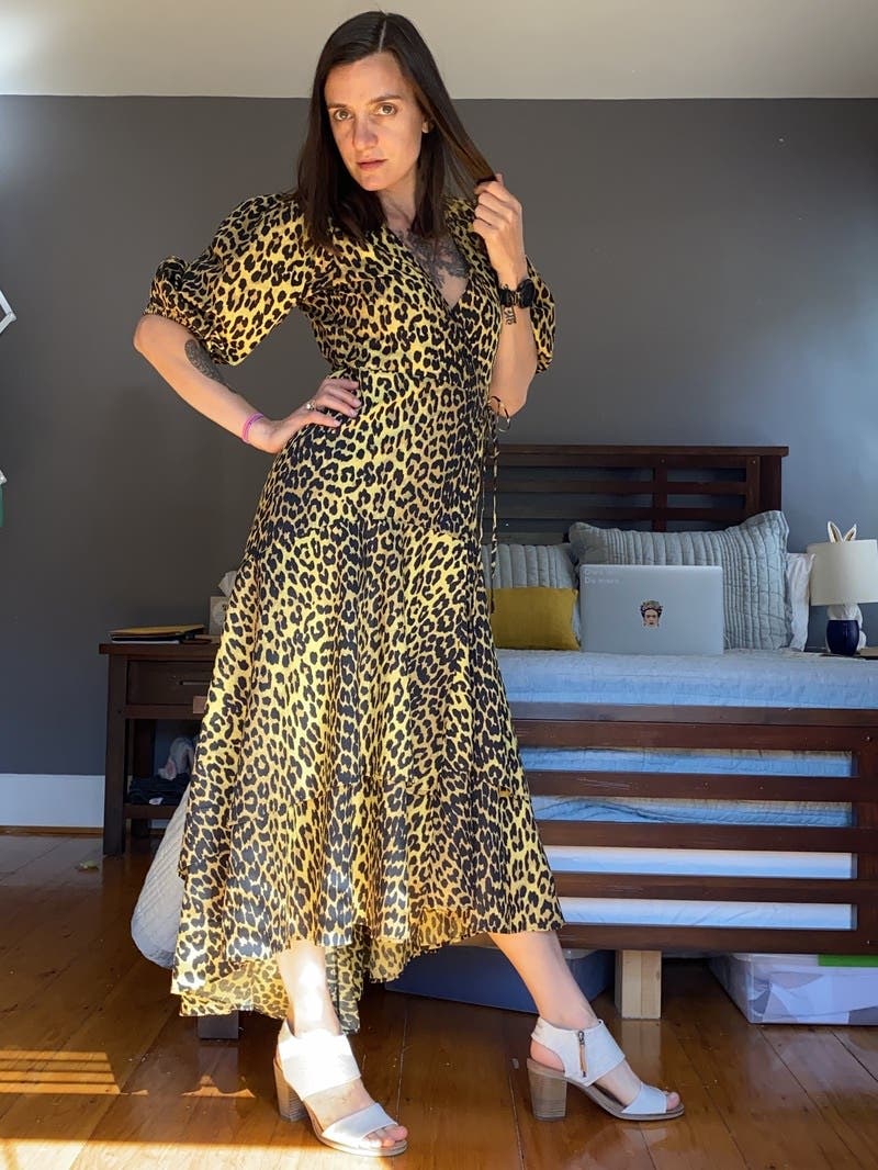 Cheetah Printed Wrap Dress by GANNI | Rent the Runway