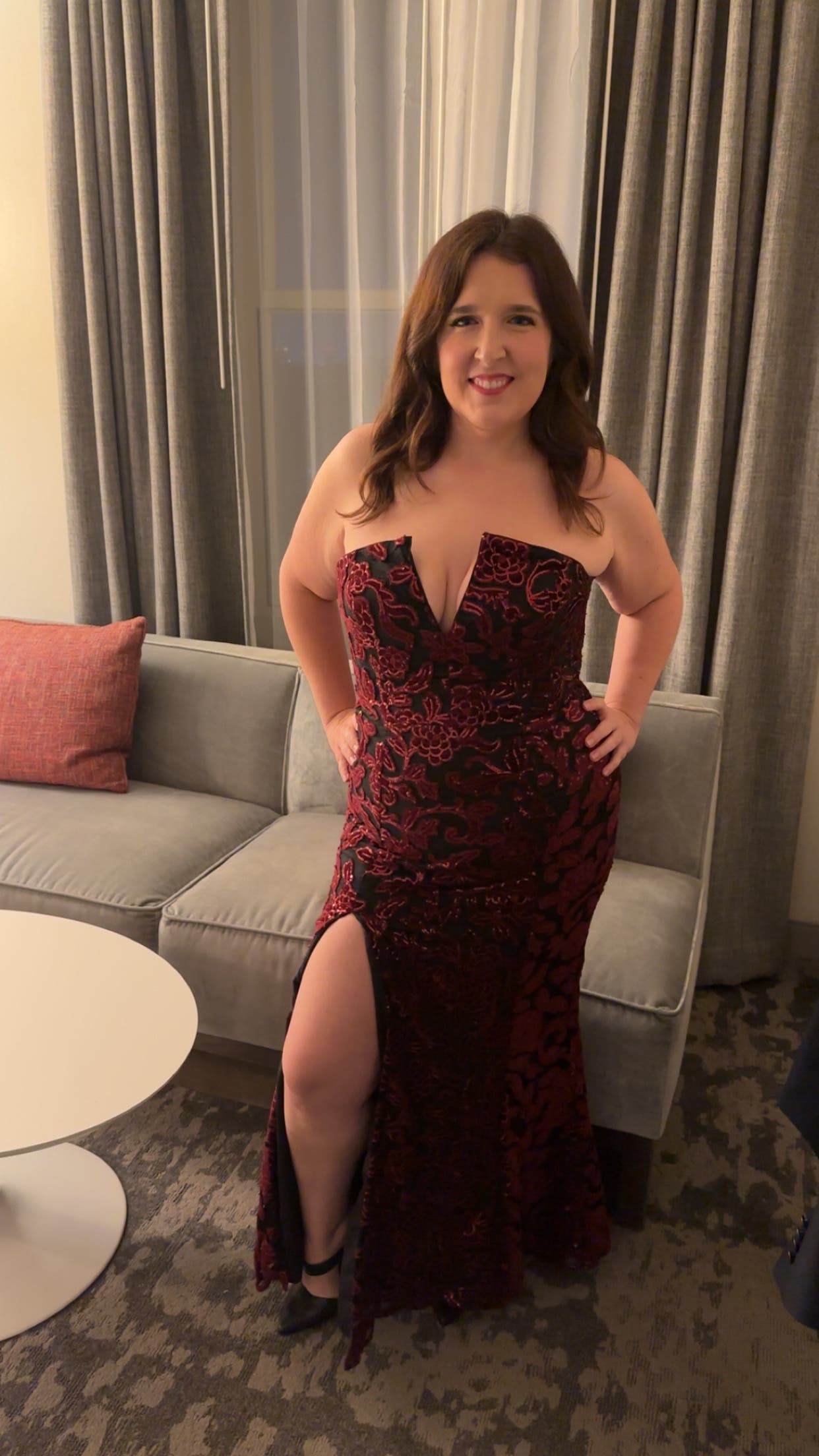strapless open back dress Rent Dress The Population Rouge Fernanda Dress