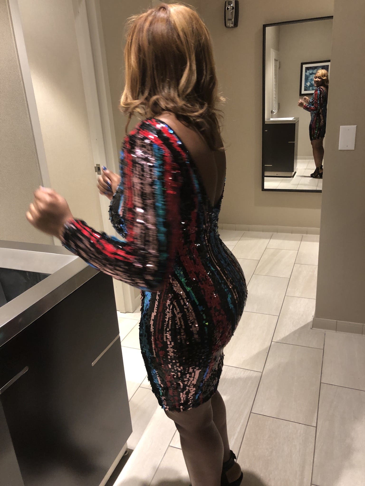 dress the population sequin lola sheath Dress the Population Lola - Gold Sequin Dress - Bodycon Dress - Backless Dress