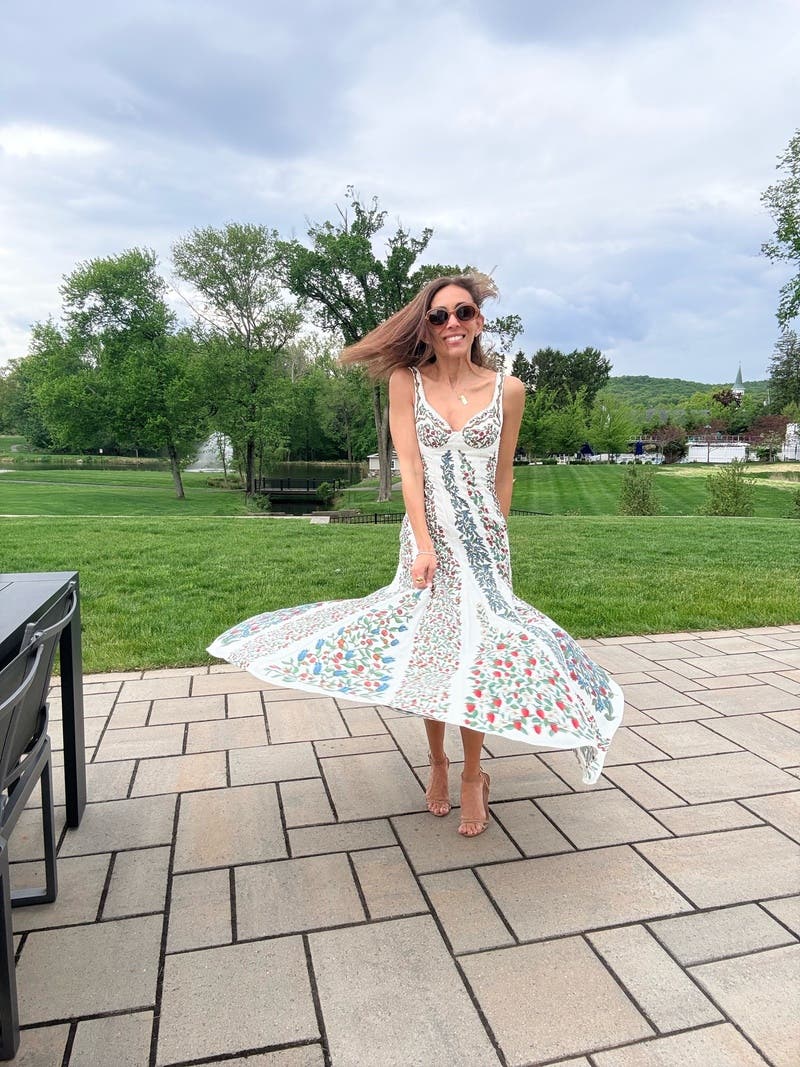 floral print cami maxi dress Black and Watercolor Printed Cami Maxi Dress